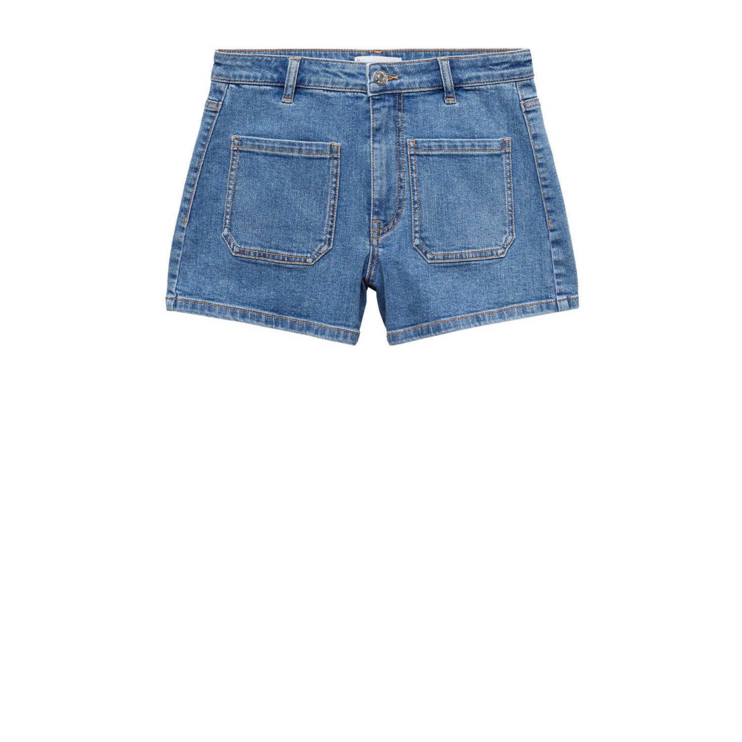 Mango Kids denim short medium blue denim Korte broek Blauw Effen 152(XXS)