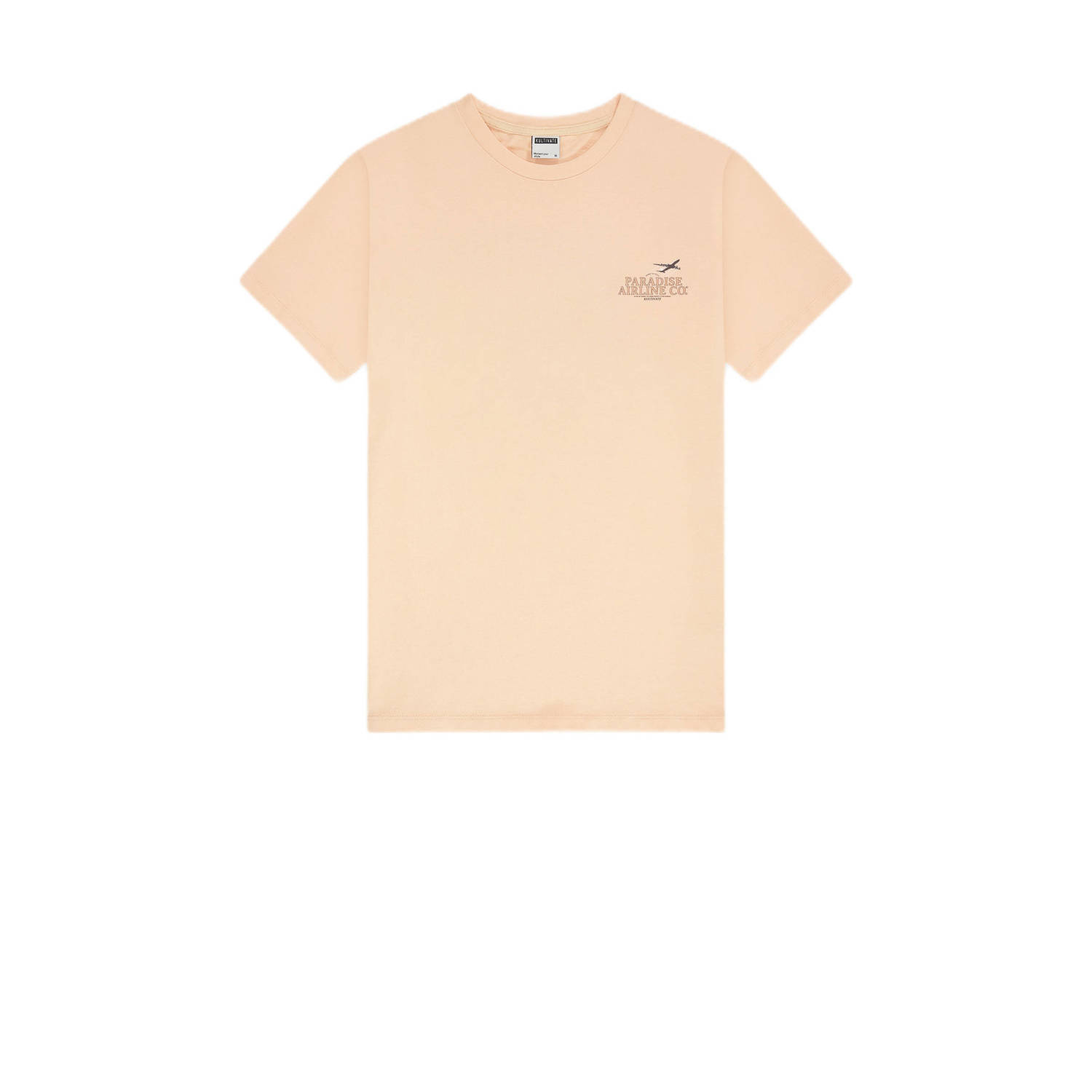 Kultivate T-shirt AIRLINE met backprint peach parfait