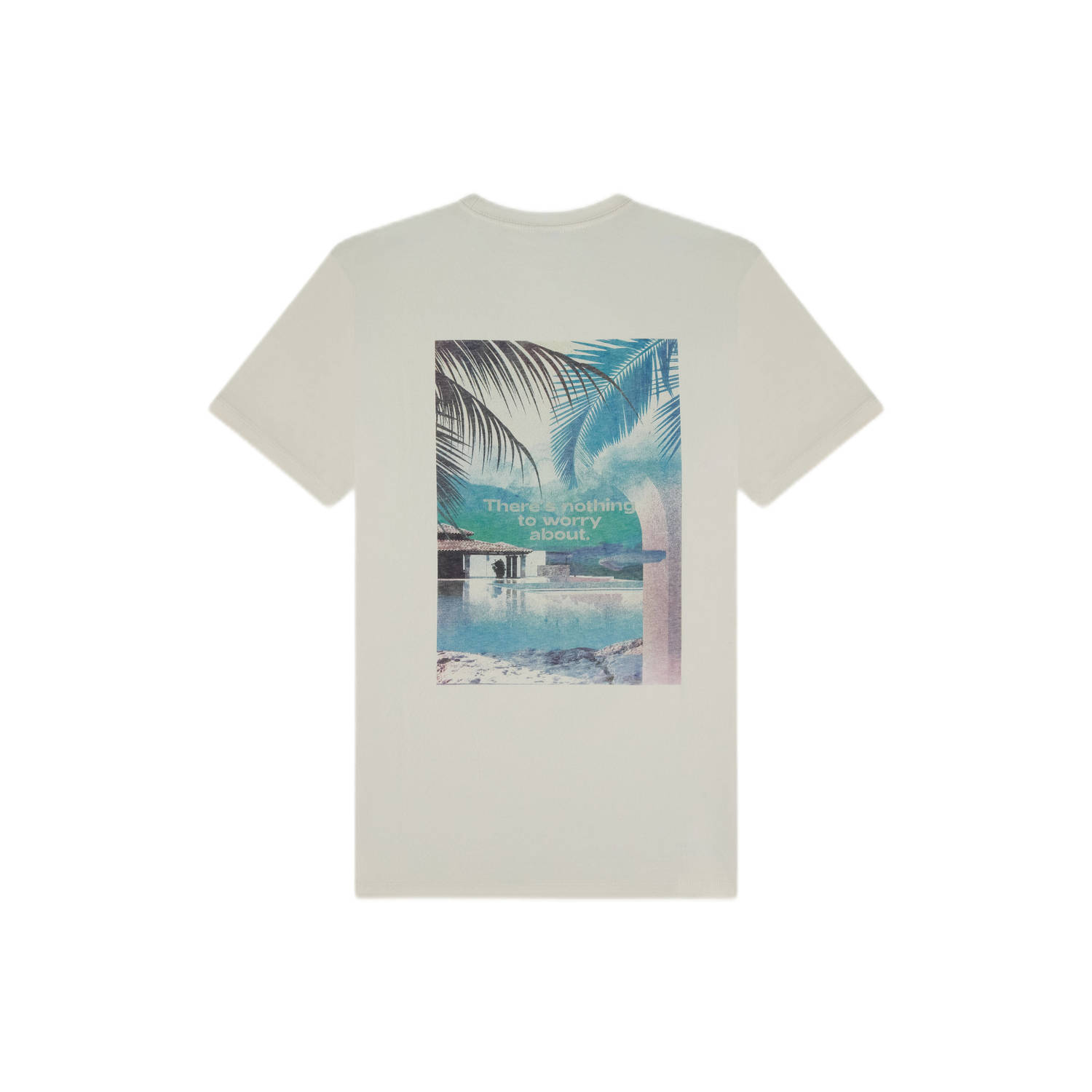 Kultivate regular fit T-shirt NOTHING met backprint egret