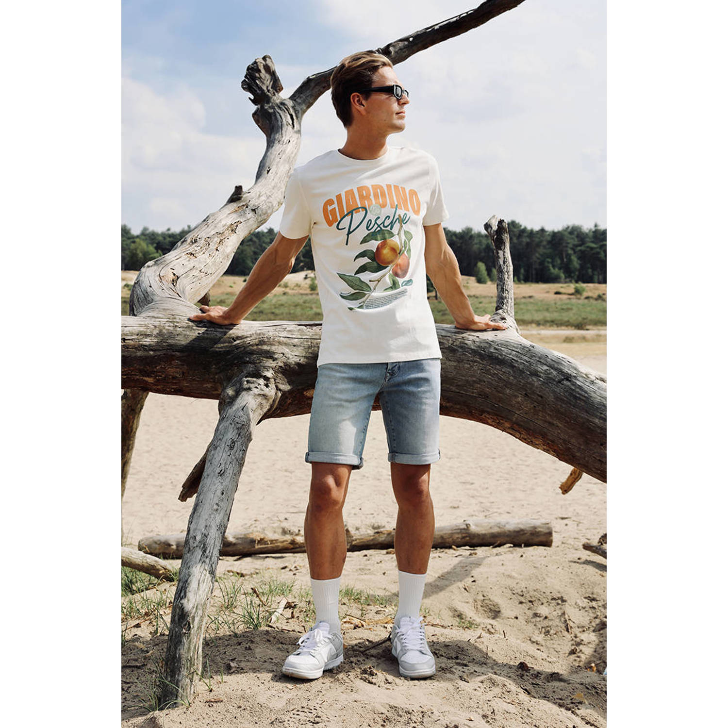 Kultivate T-shirt GIARDINO met printopdruk egret