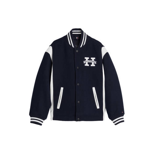 Tommy Hilfiger baseball jacket donkerblauw/wit afbeelding