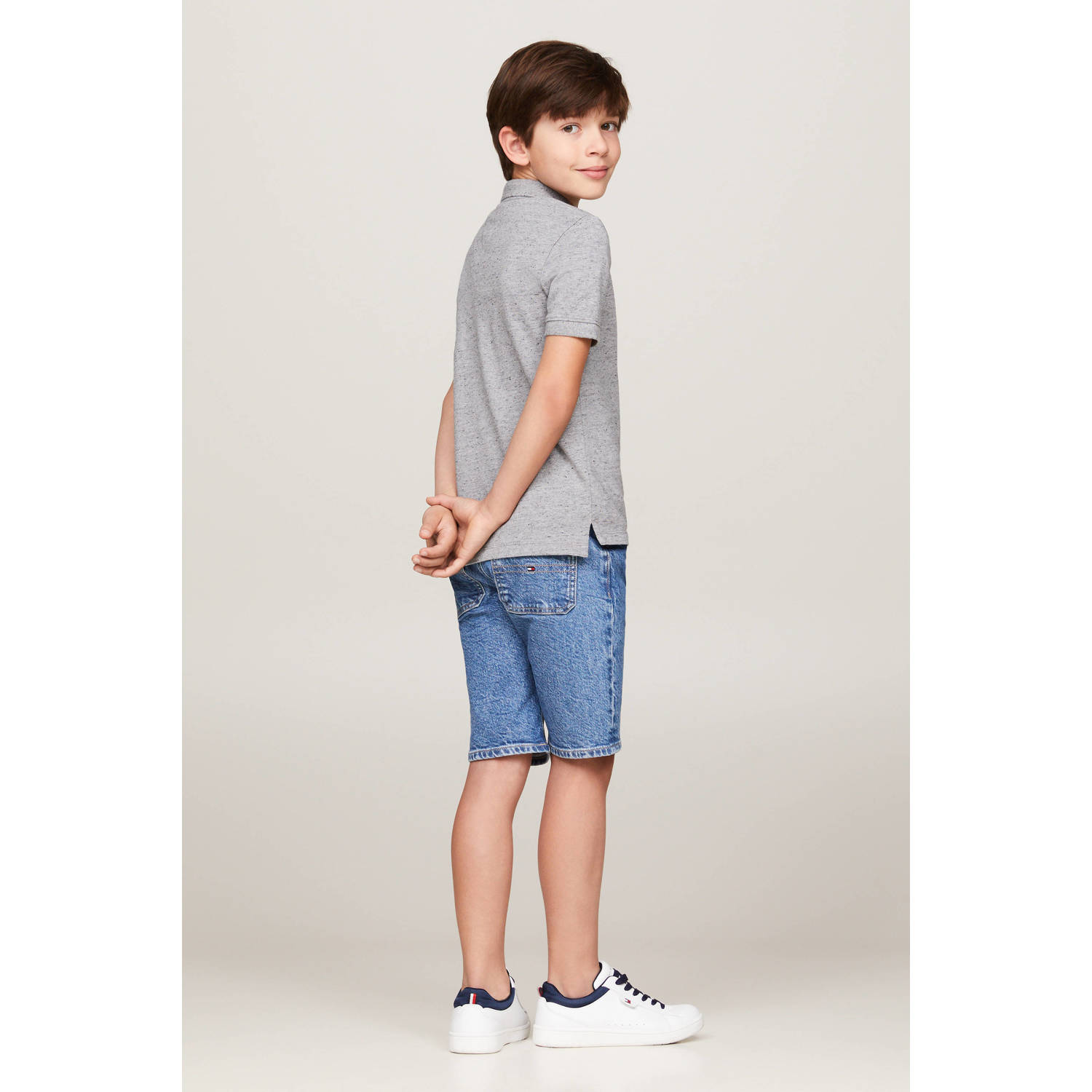 Tommy Hilfiger gemêleerde polo grijs melange