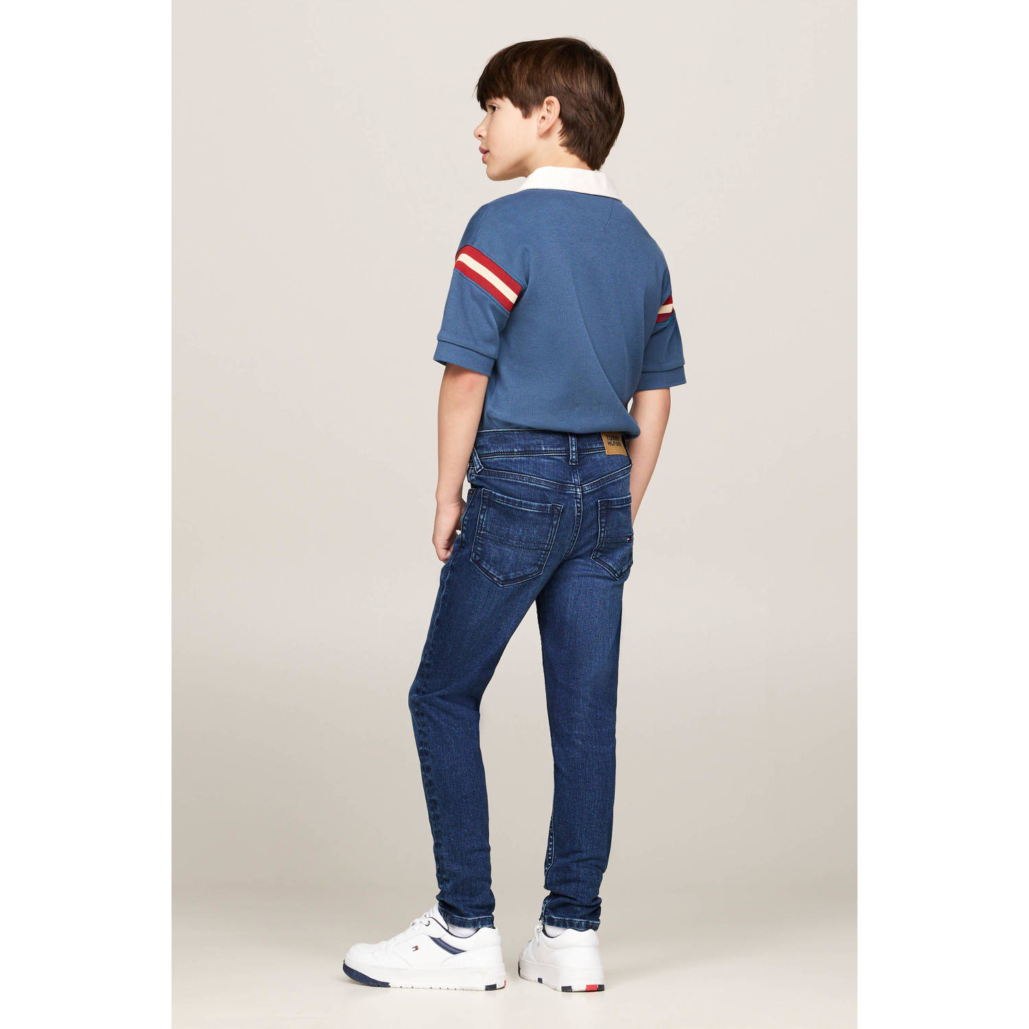 Tommy Hilfiger Skinny fit jeans SCANTON Y CORAL BLUE DENIM Kinderen tot 16 jaar met logostiksel