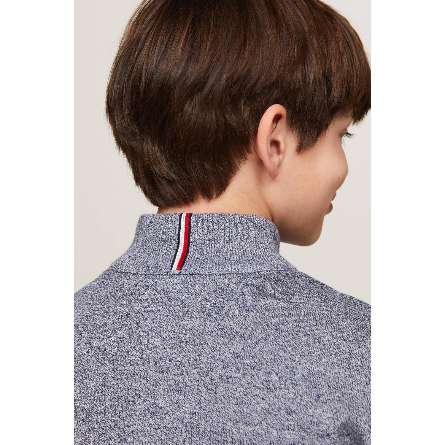 Tommy Hilfiger gemêleerde trui donkerblauw wit