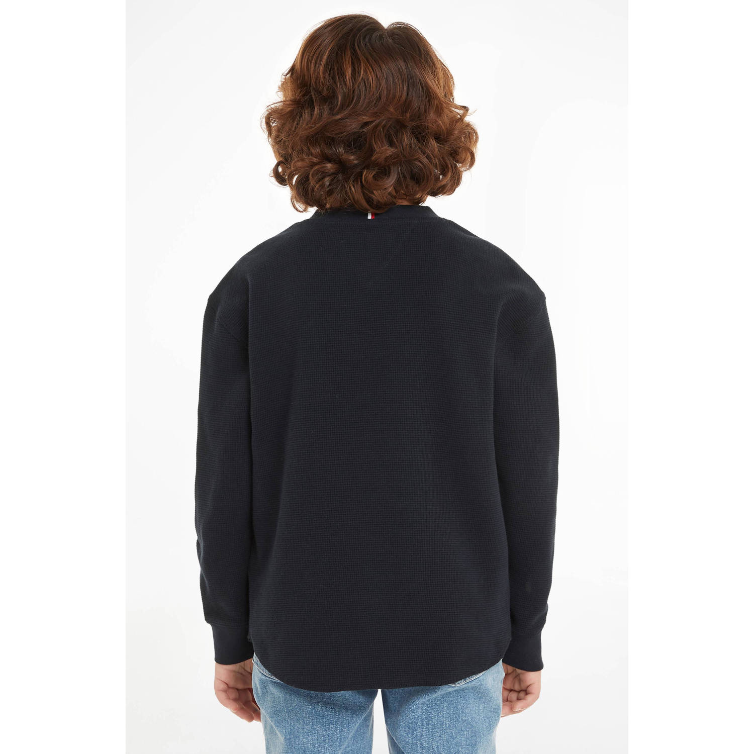 Tommy Hilfiger gemêleerde longsleeve donkerblauw