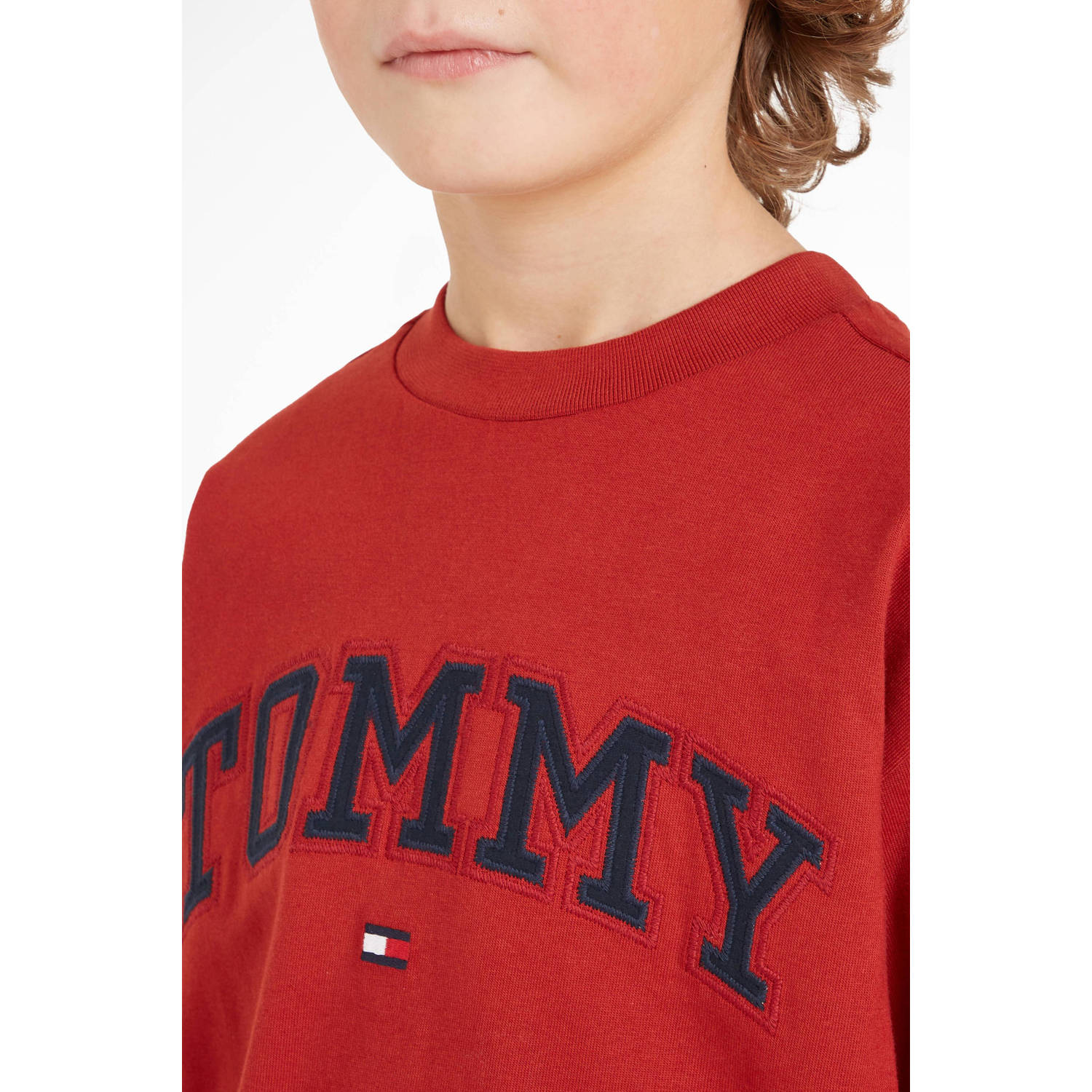 Tommy Hilfiger T-shirt met logo helderrood