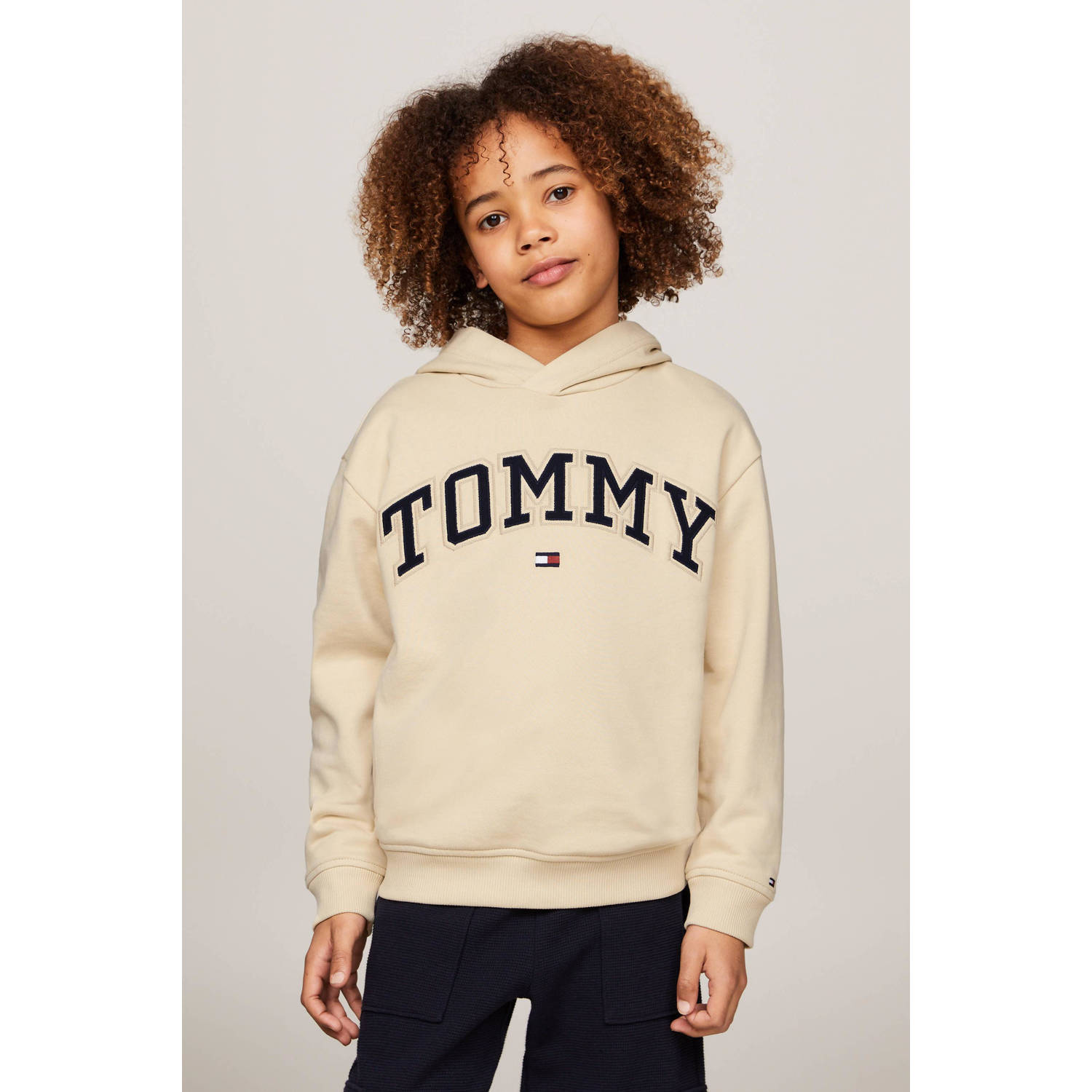 Tommy Hilfiger hoodie met logo ecru