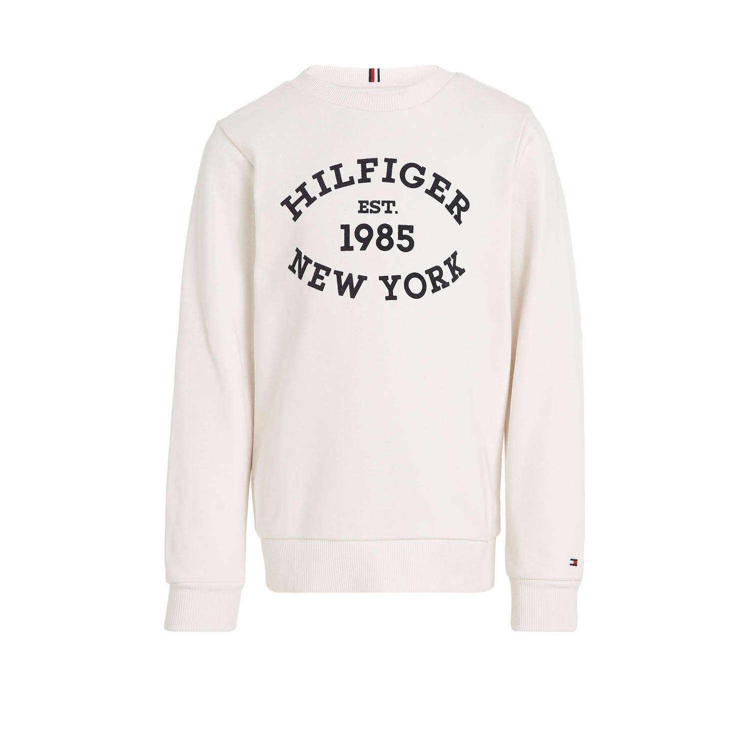 Tommy Hilfiger sweater met tekst donkerblauw