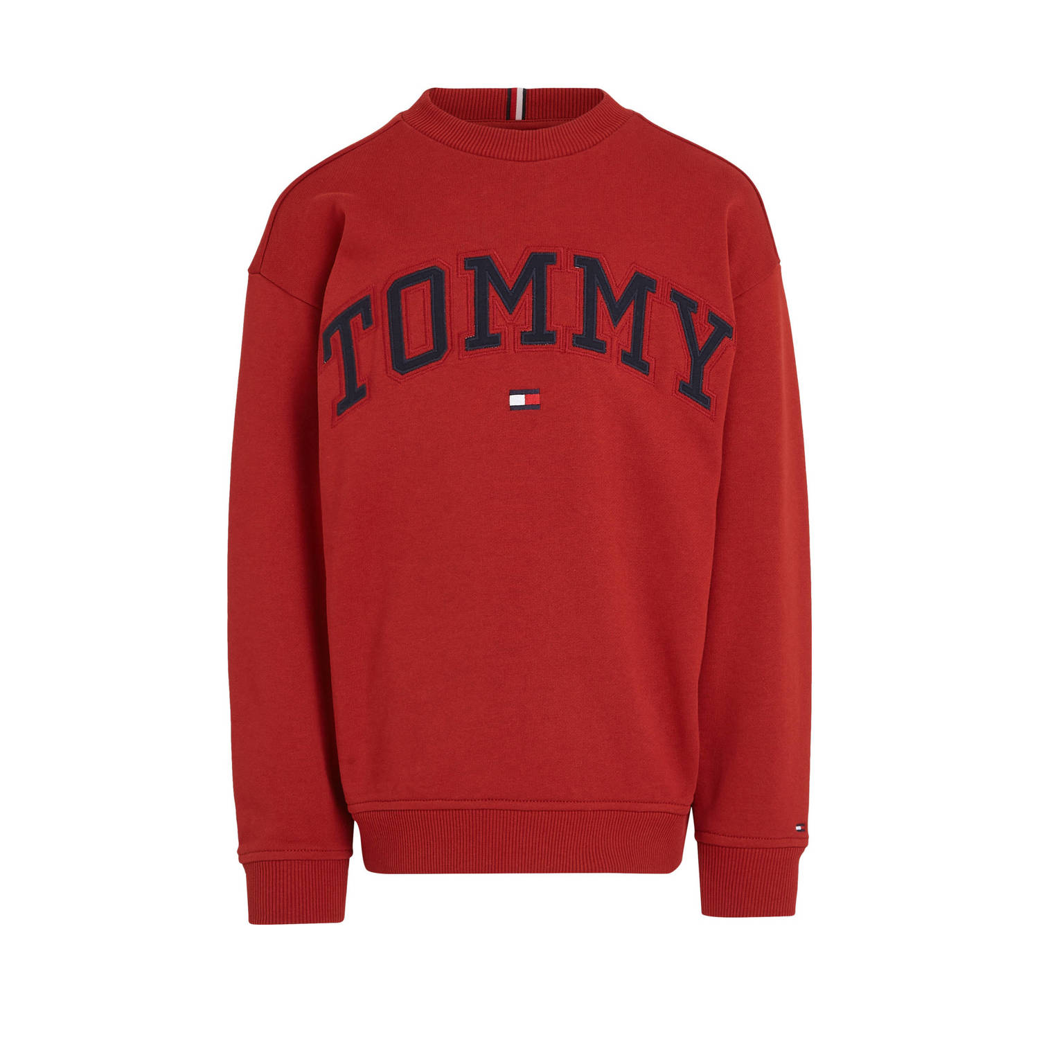 Tommy Hilfiger sweater met logo rood Logo 110 | Sweater van
