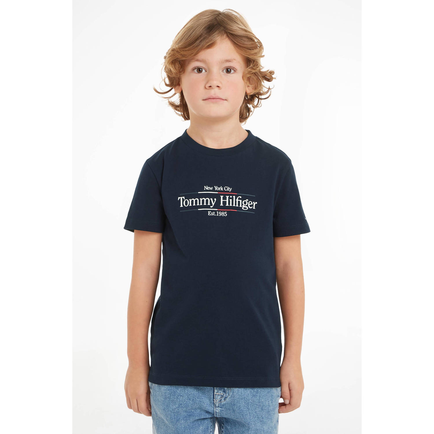 Tommy Hilfiger T-shirt met printopdruk marineblauw