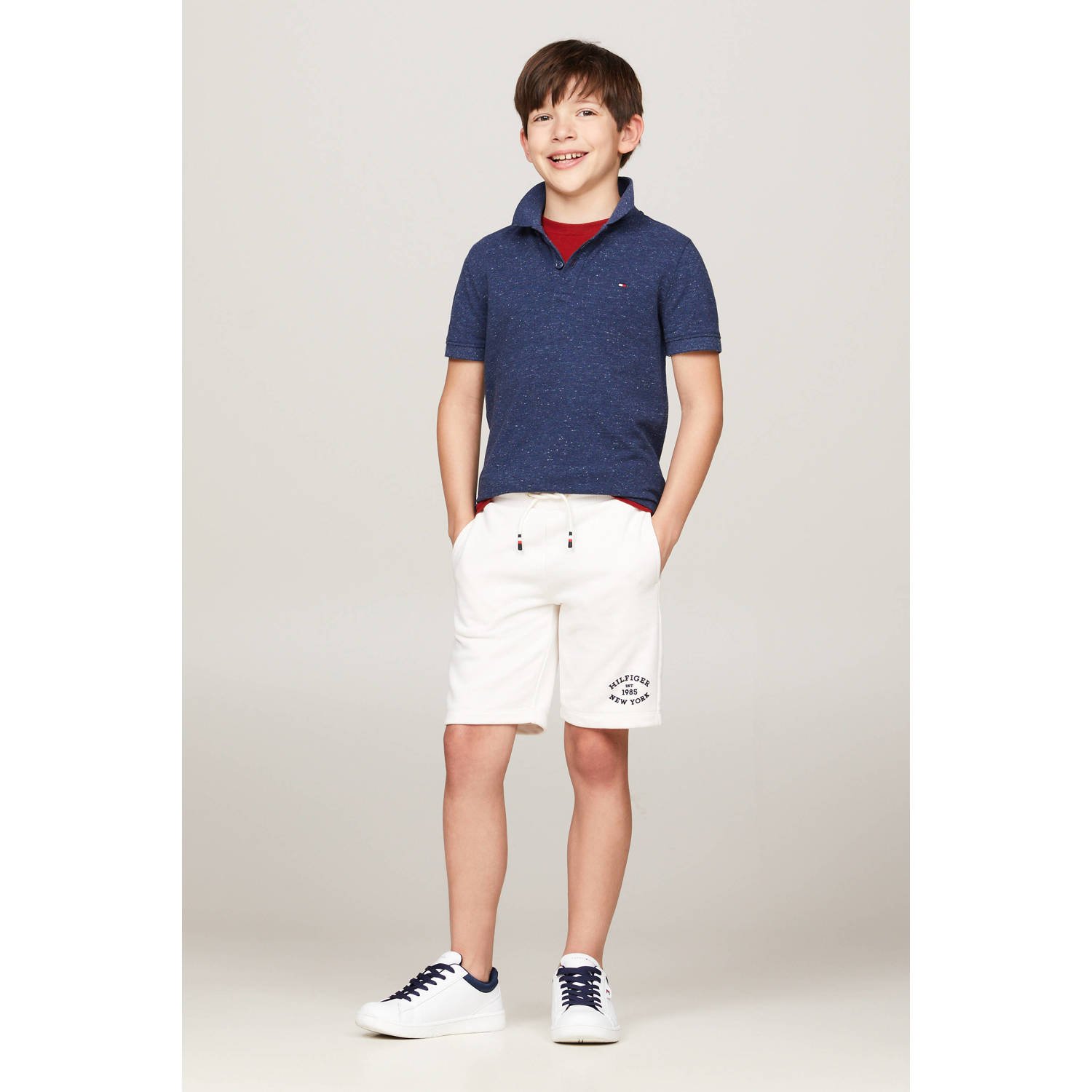 Tommy Hilfiger gemêleerde polo donkerblauw