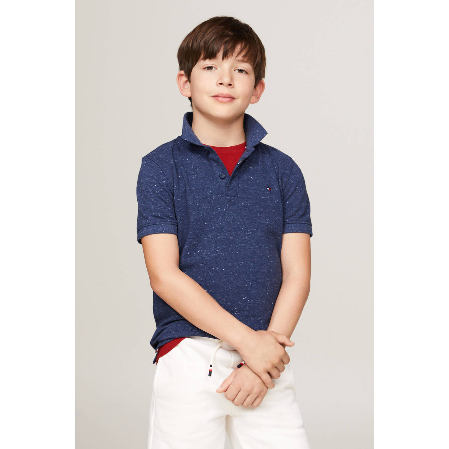 Tommy Hilfiger gemêleerde polo donkerblauw