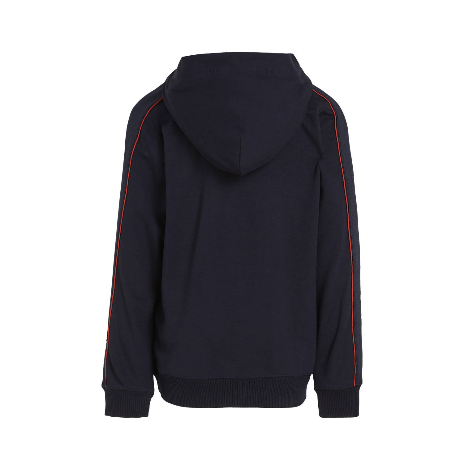 Tommy Hilfiger hoodie met contrastbies donkerblauw rood