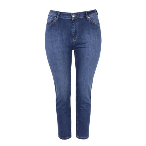 Mat Fashion high waist slim fit jeans medium blue denim