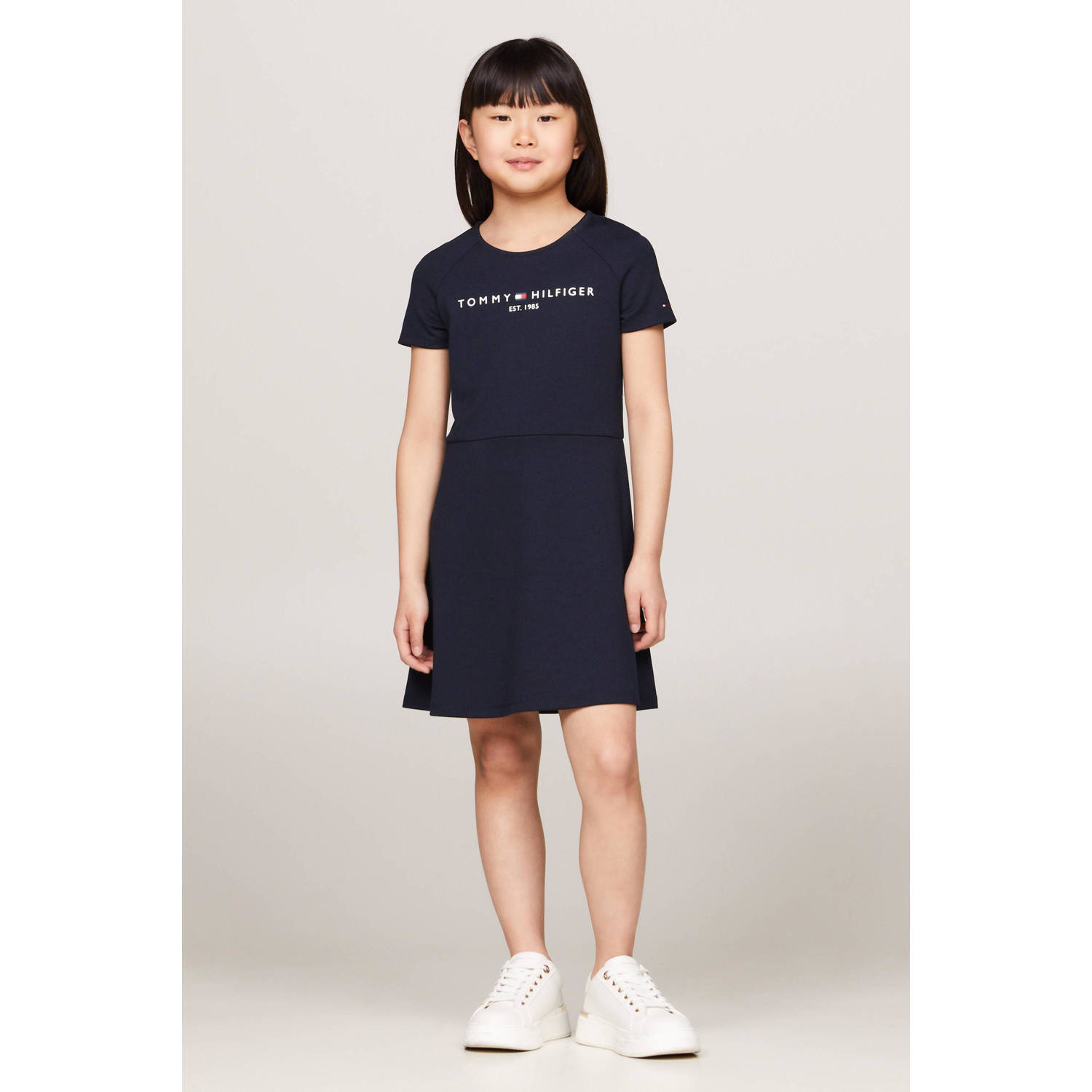 Tommy Hilfiger jurk met logo donkerblauw