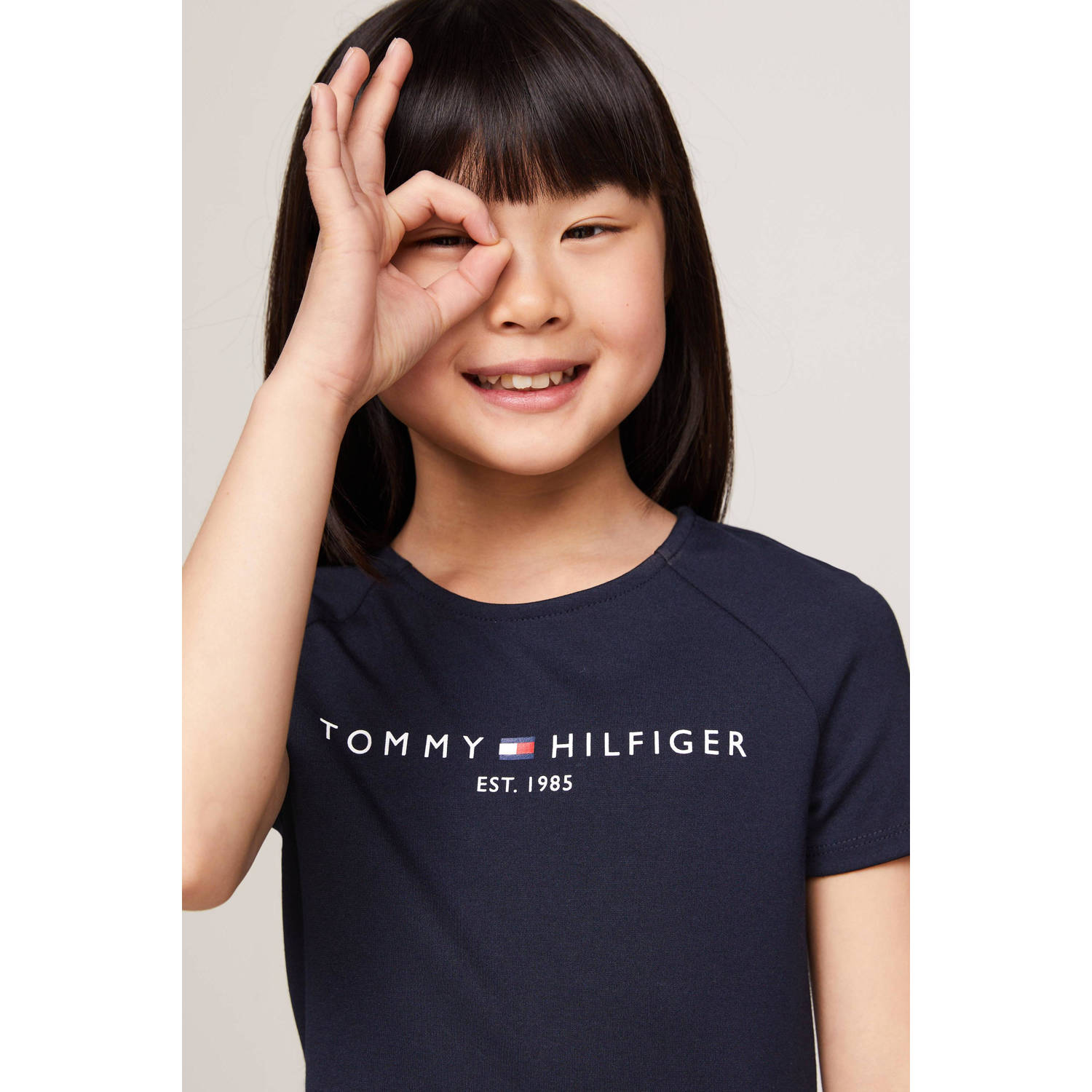 Tommy Hilfiger jurk met logo donkerblauw