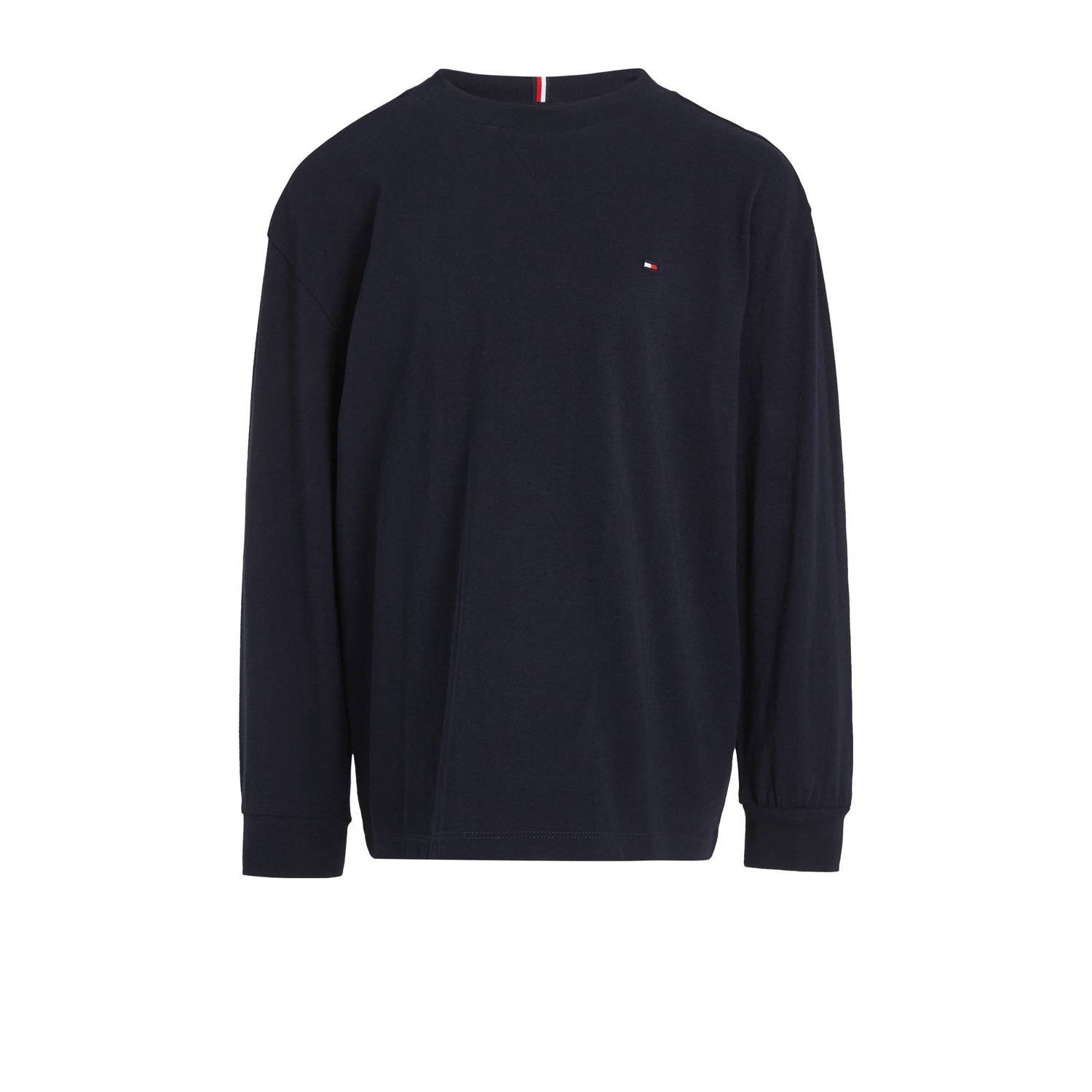 Tommy Hilfiger longsleeve donkerblauw Jongens Sweat Ronde hals Effen 140