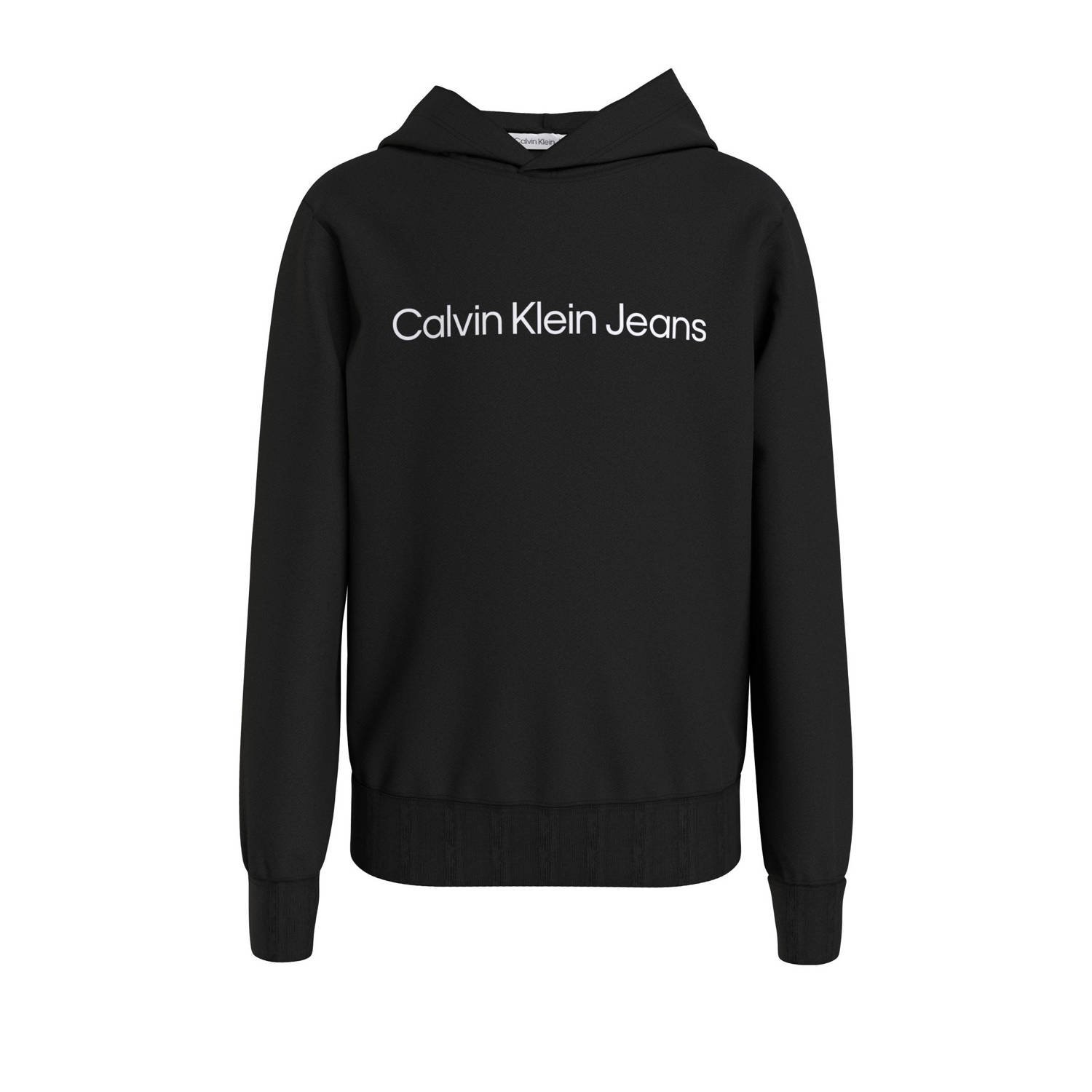 Calvin Klein hoodie Terry met logo zwart Sweater Jongens Katoen Capuchon 116