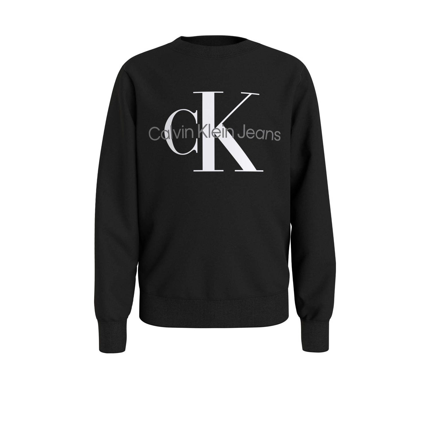 Calvin Klein sweater Terry met logo zwart