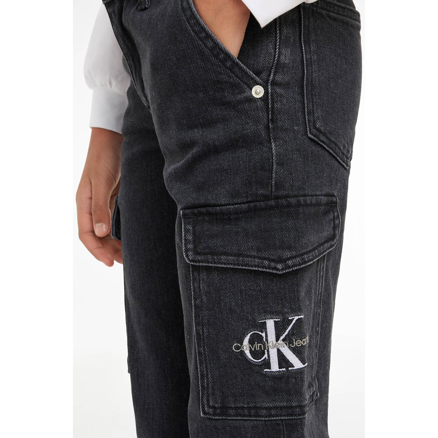 Calvin Klein high waist wide leg jeans MR STRAIGHT charcoal grey rgd