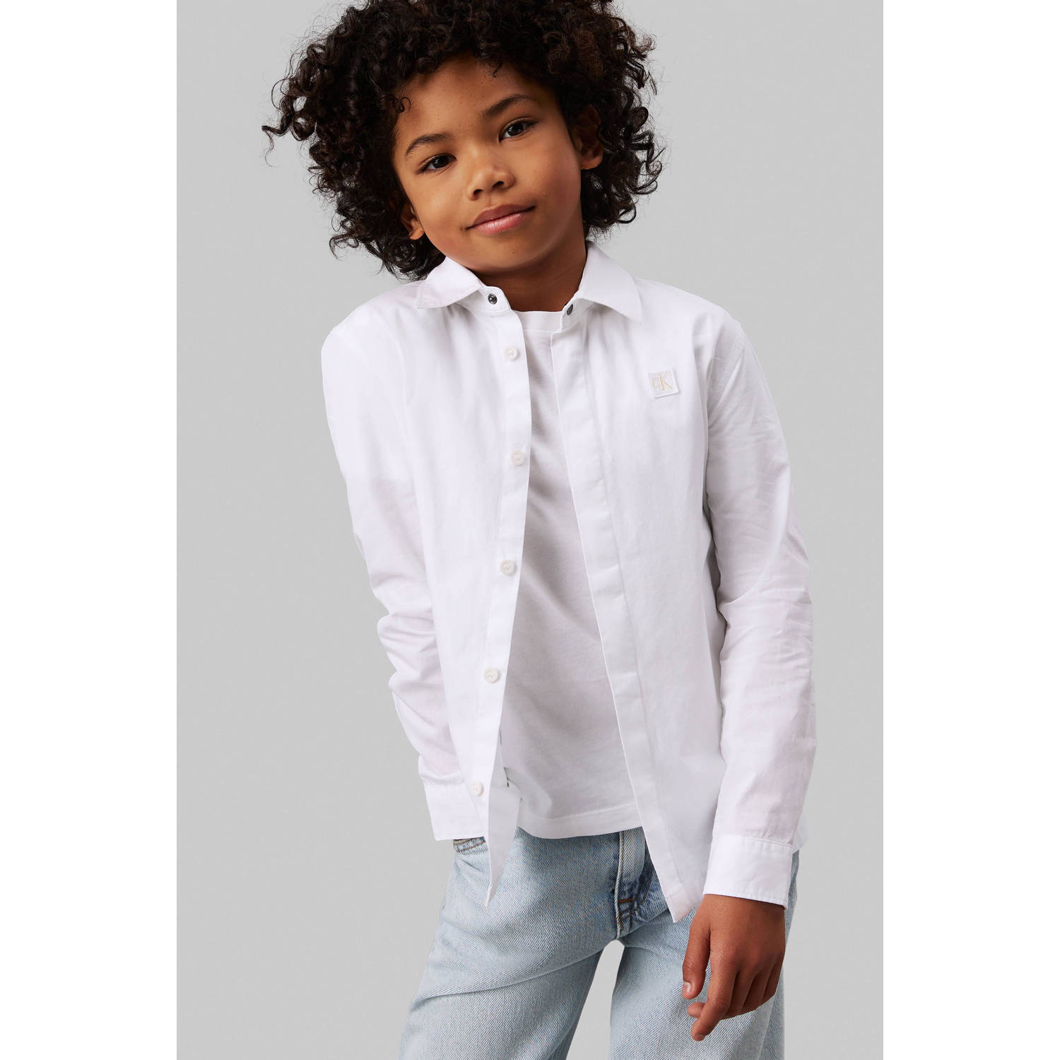 Calvin Klein Overhemd met lange mouwen CEREMONY POPLIN SHIRT voor kinderen tot 16 jaar
