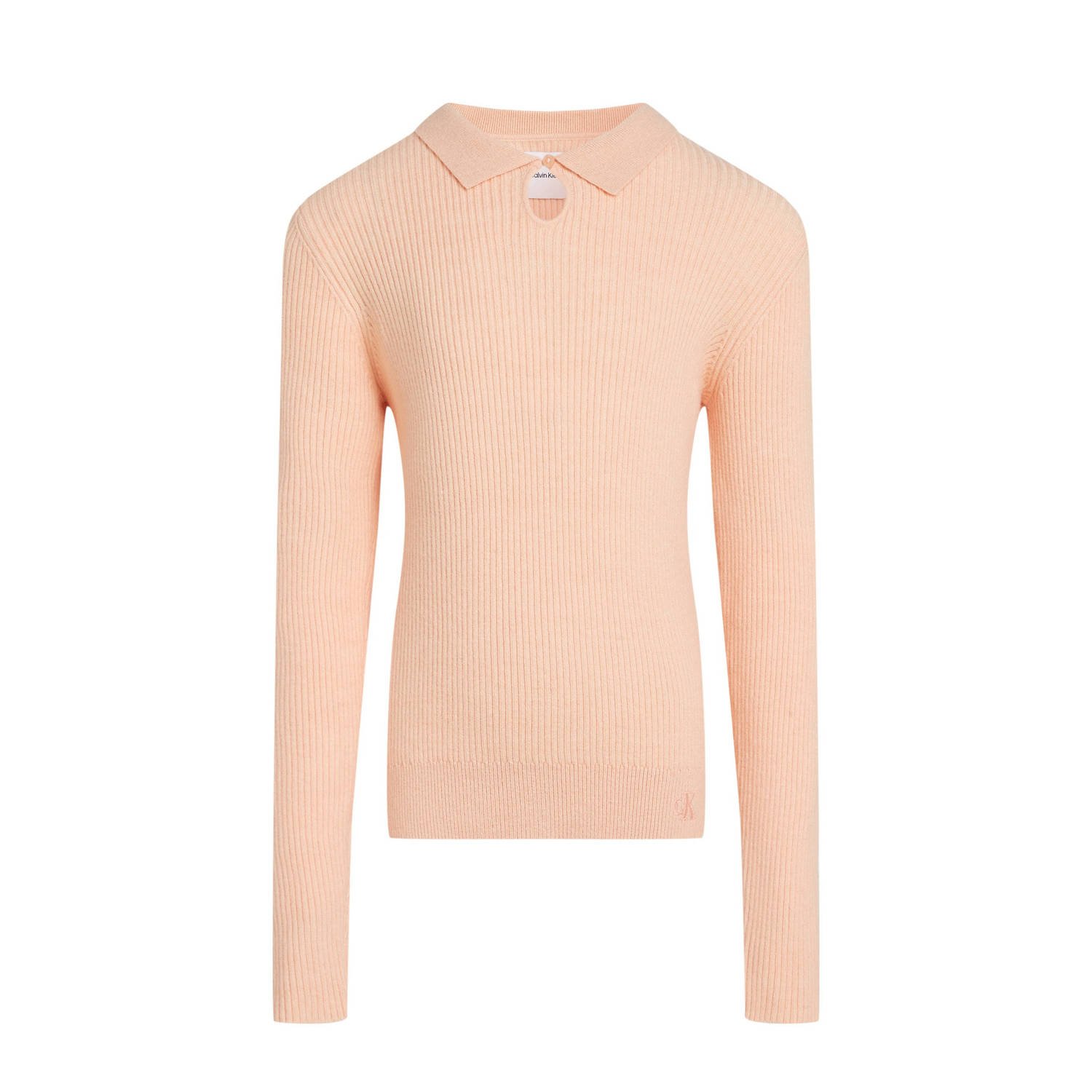 Calvin Klein top perzik Oranje Meisjes Katoen Polokraag Effen 128