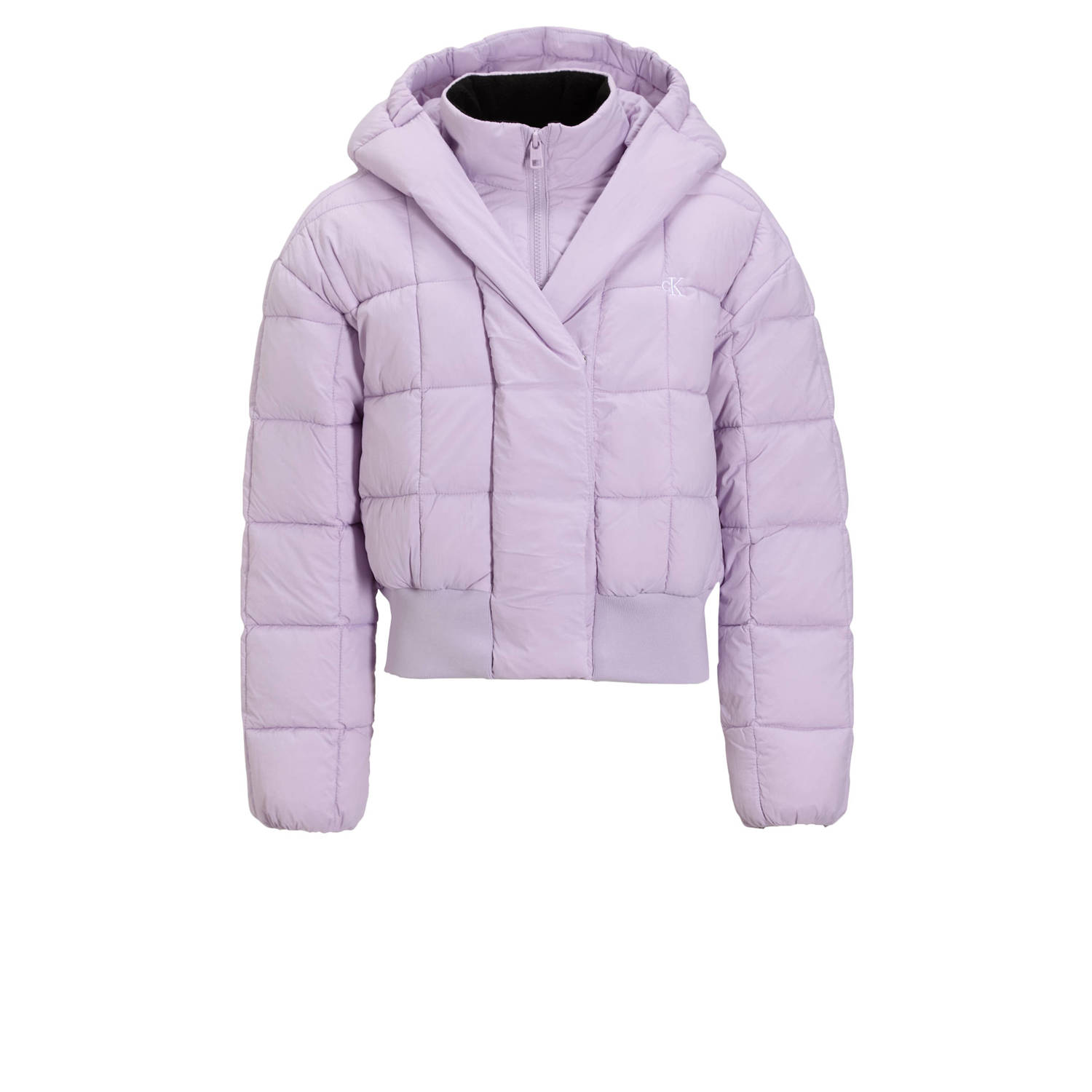 Calvin Klein gewatteerde winterjas lila Paars Meisjes Nylon Capuchon Effen 128