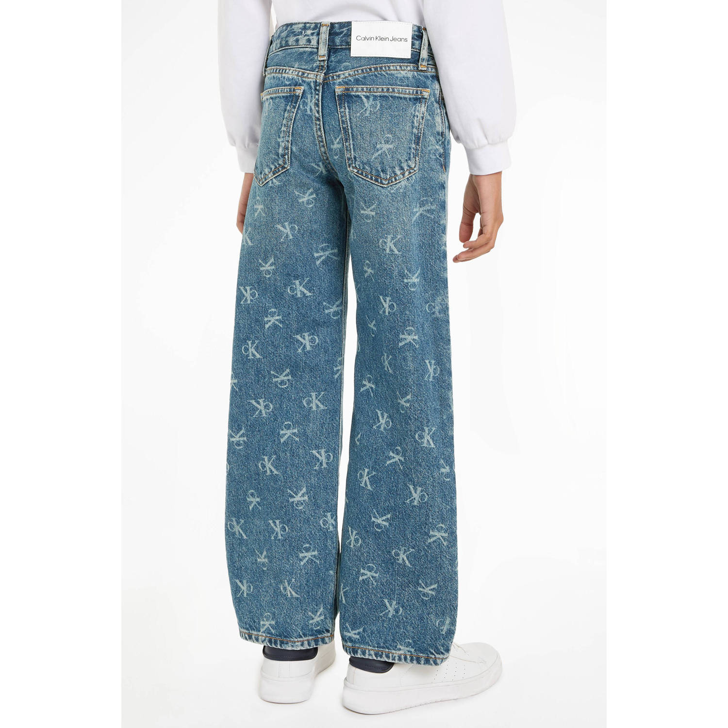 Calvin Klein straight fit jeans MR RELAXED met logo laser blue