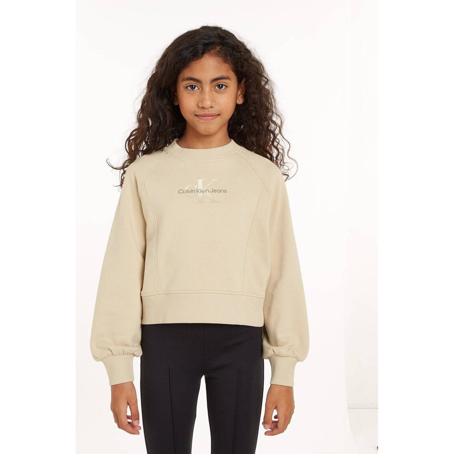 Calvin Klein sweater met logo beige