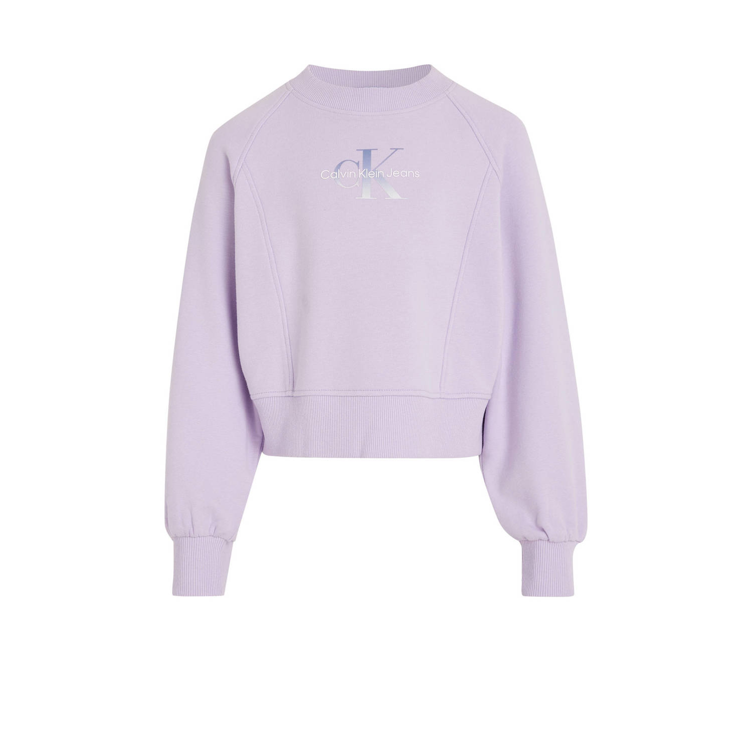 Calvin Klein sweater met logo lila Paars Logo 128