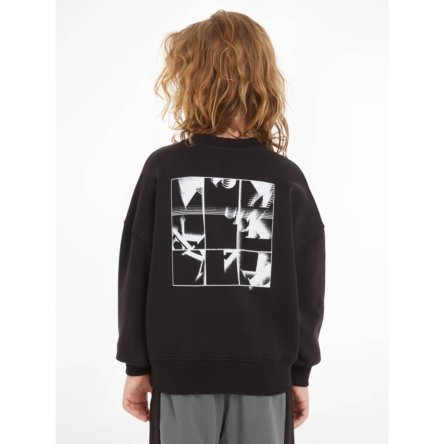Calvin Klein sweater met backprint zwart