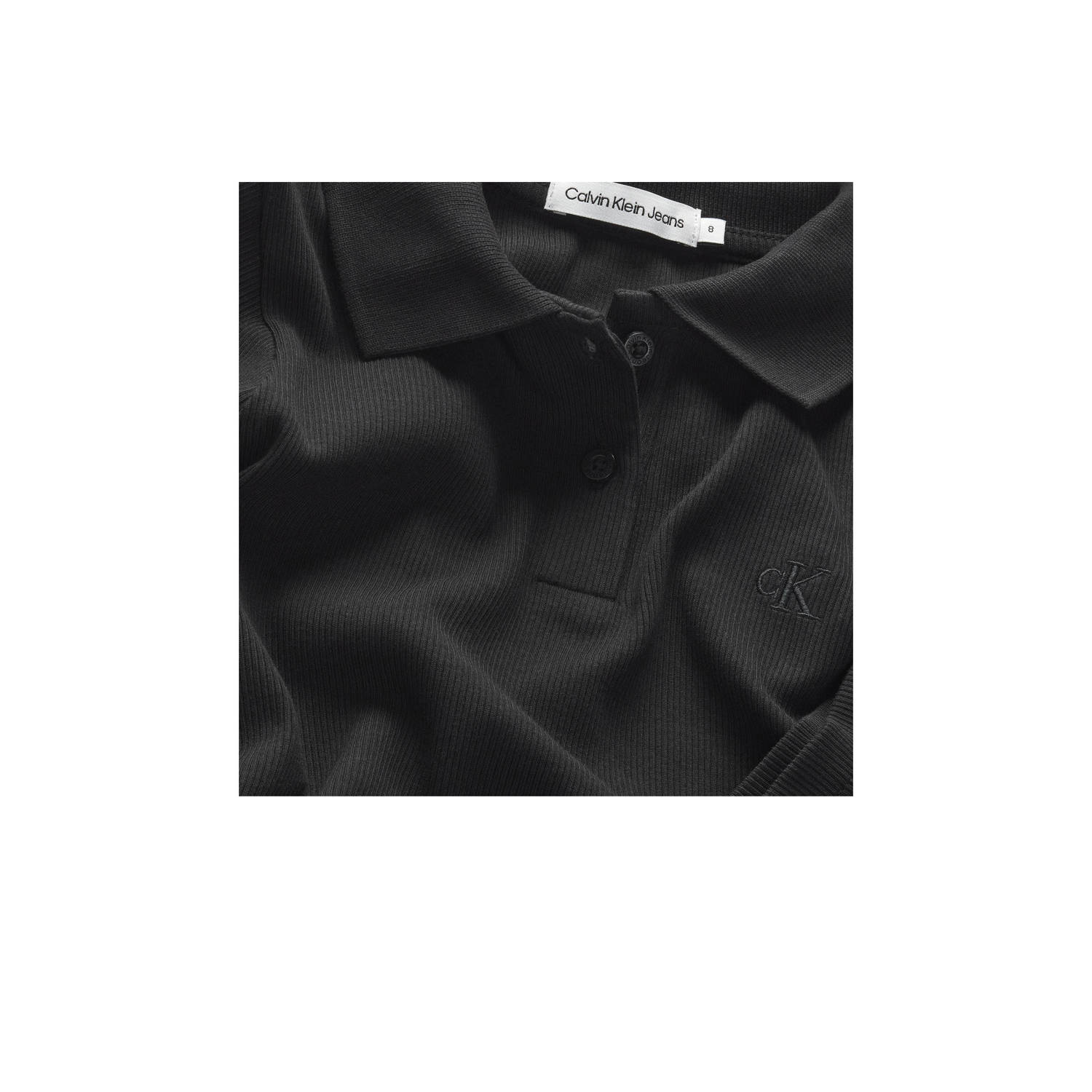 Calvin Klein polo RIB SLIM zwart