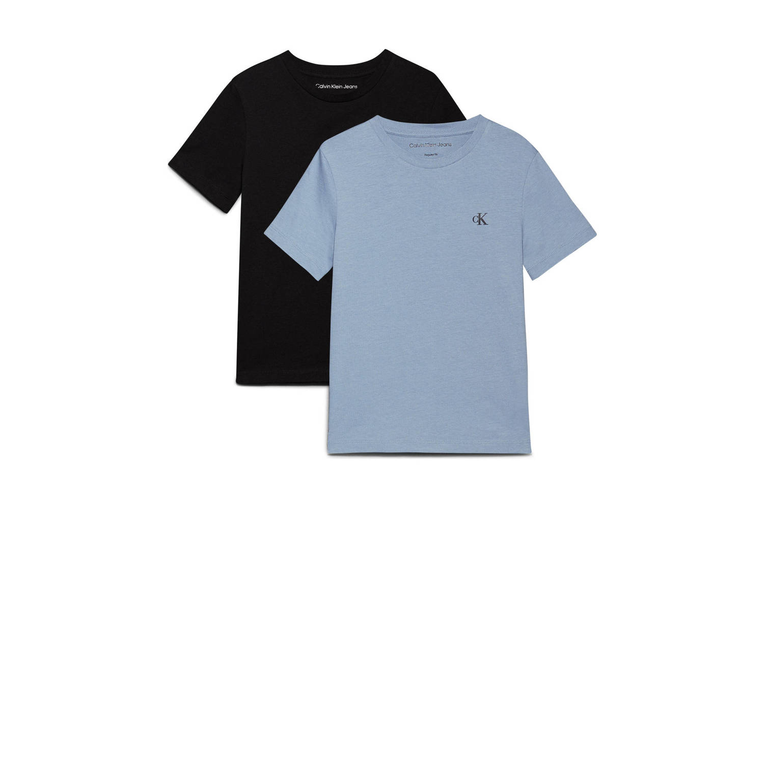 Calvin Klein T-shirt (set van 2) Zwart Jongens Katoen Ronde hals Effen 116
