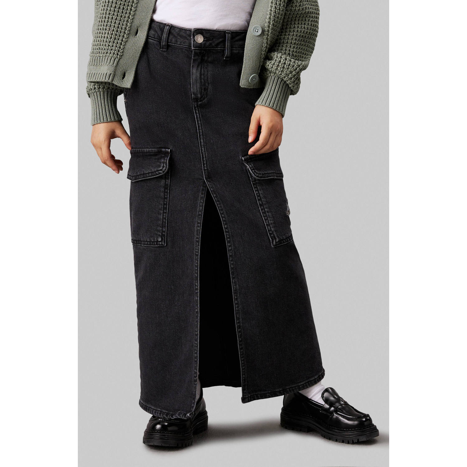 Calvin Klein spijkerrok grey denim Grijs Meisjes Katoen Effen 140