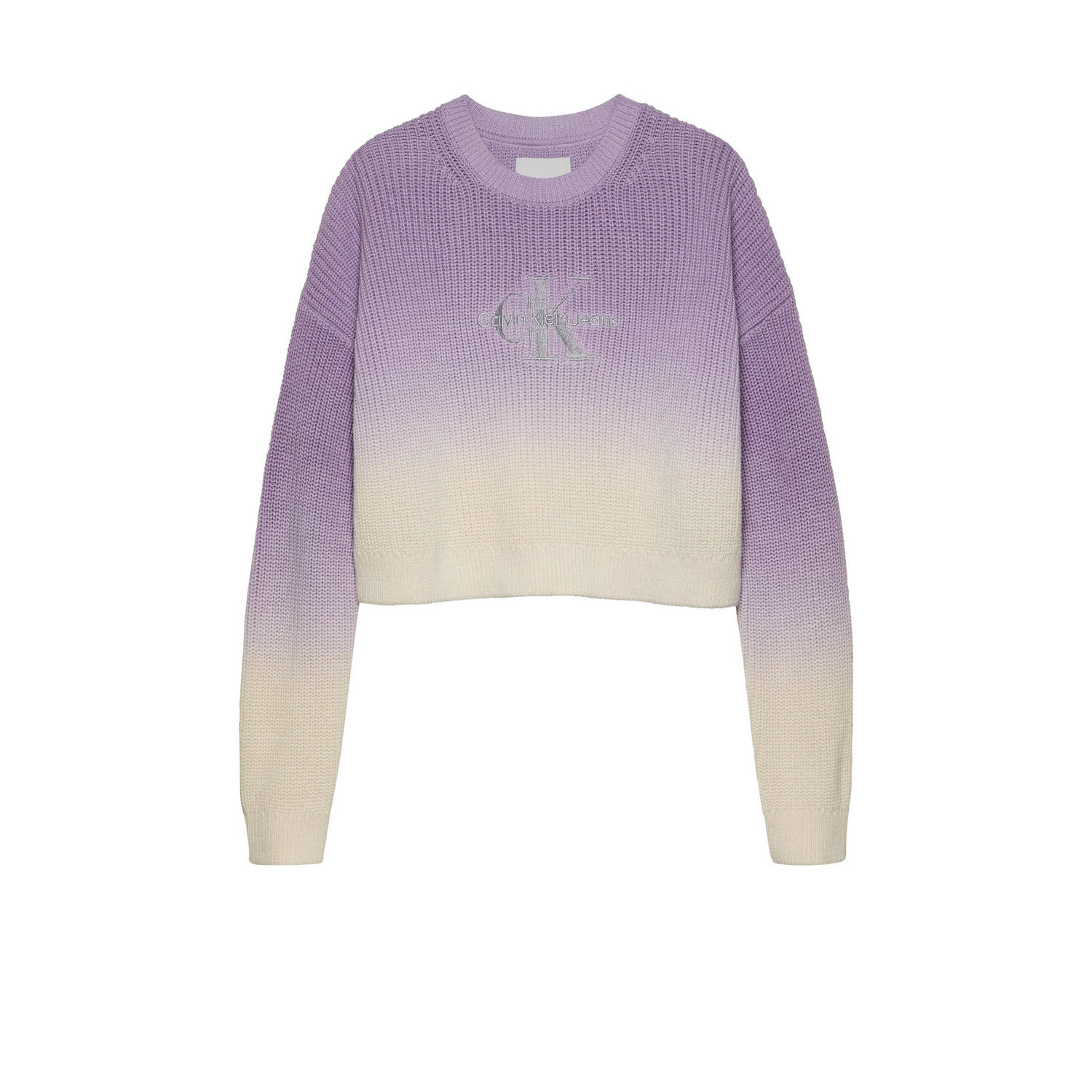 Calvin Klein trui lila wit Paars Meisjes Katoen Ronde hals Meerkleurig 128