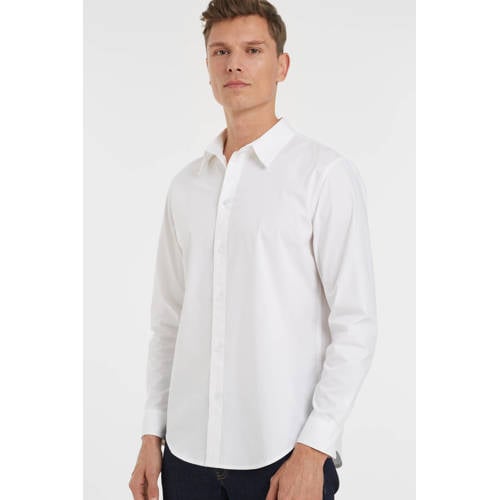 anytime regular fit poplin overhemd wit afbeelding