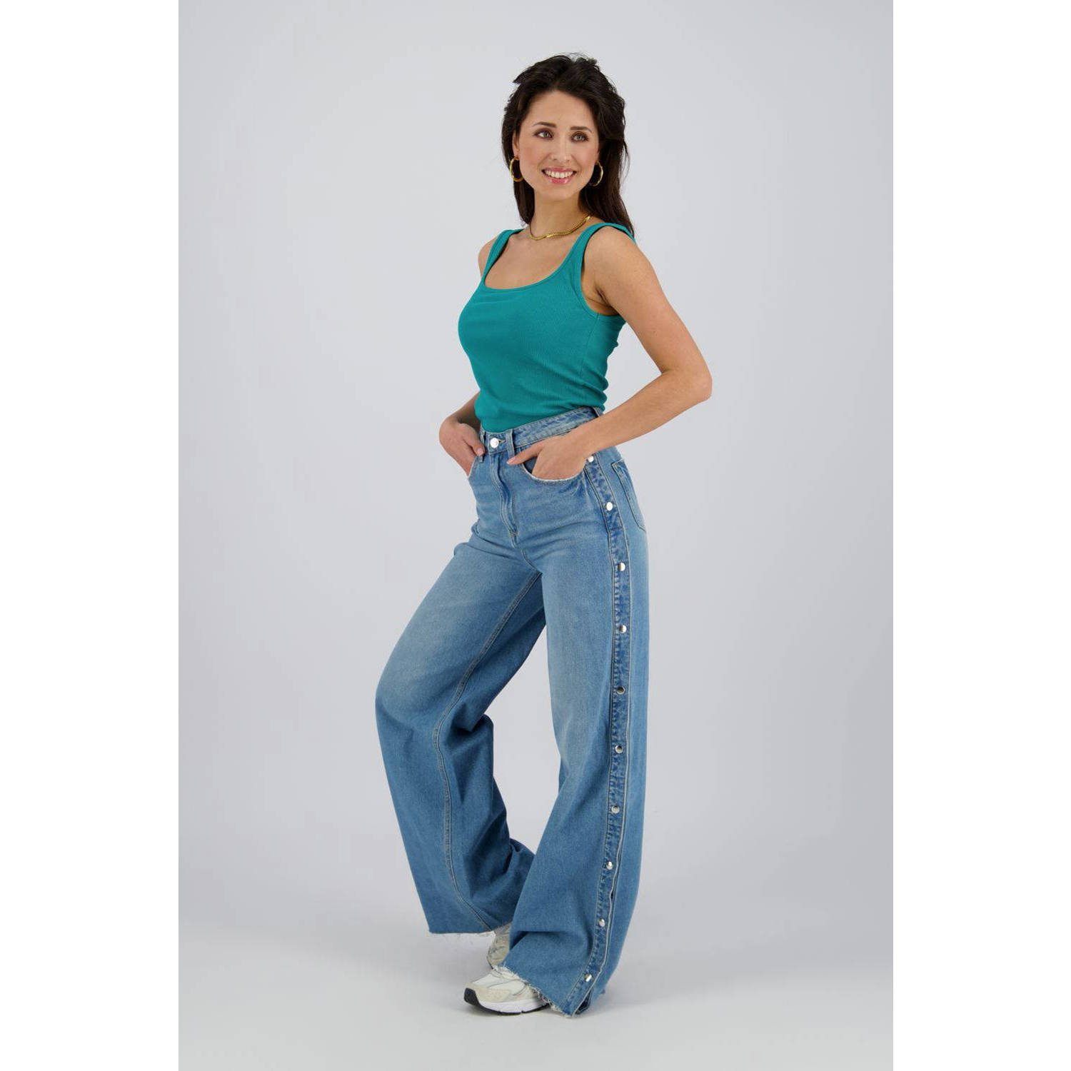 Raizzed high waist wide leg jeans Cenote medium blue denim