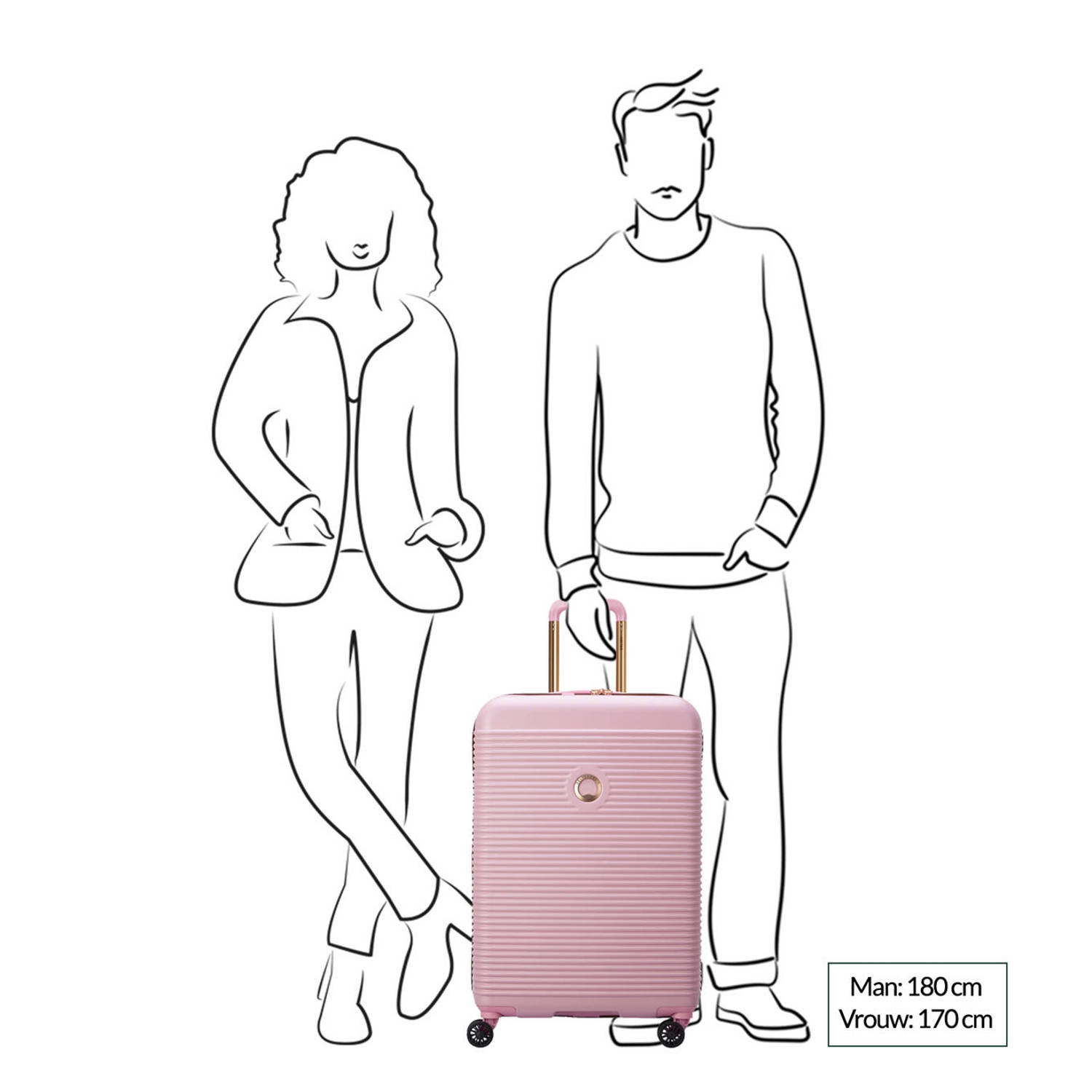 Delsey trolley Freestyle 67 cm. roze