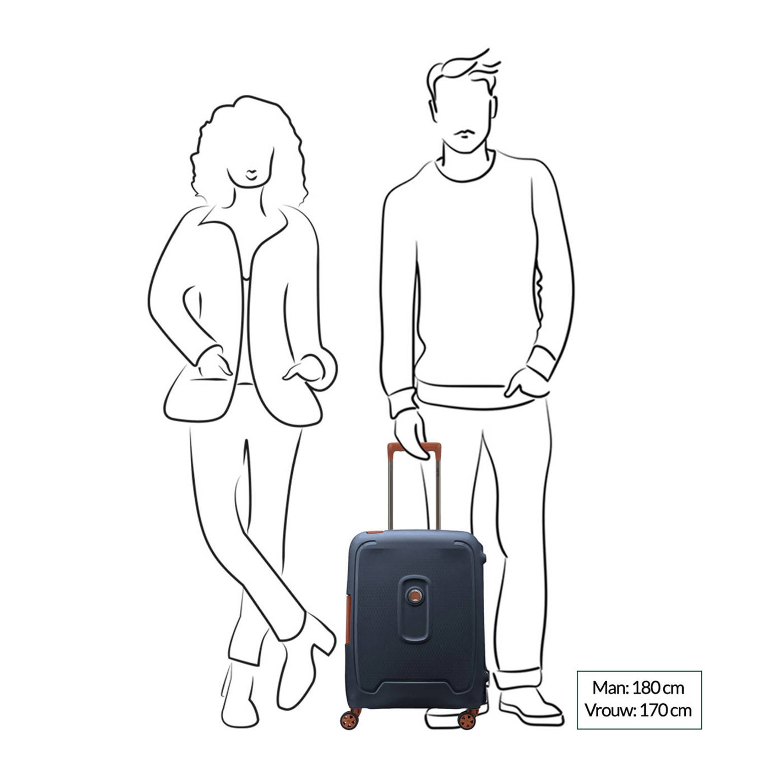 Delsey trolley Moncey 55 cm. donkerblauw