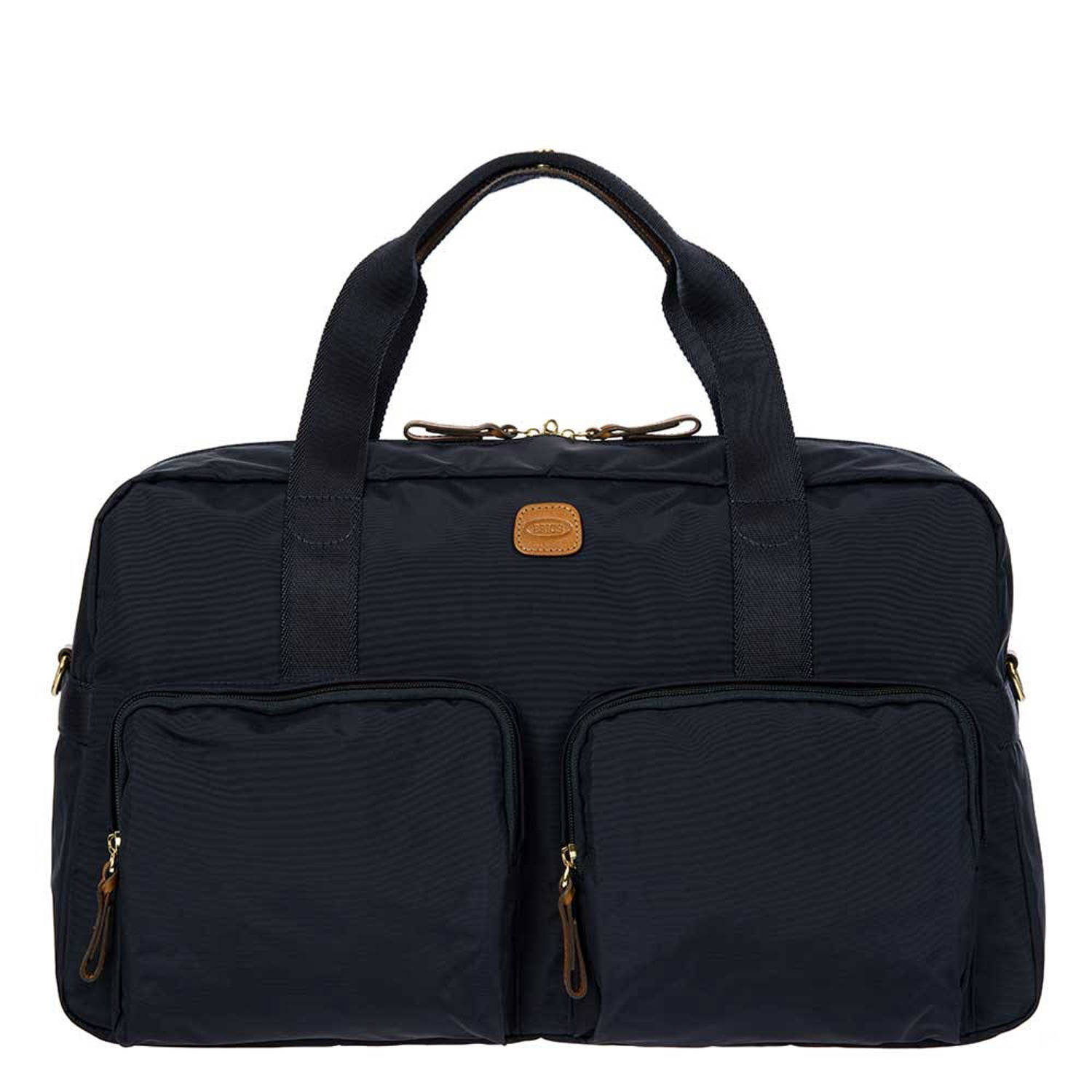 Bric's Blauwe zachte reistas met leren accenten Blue Heren
