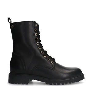 leren veterboots zwart