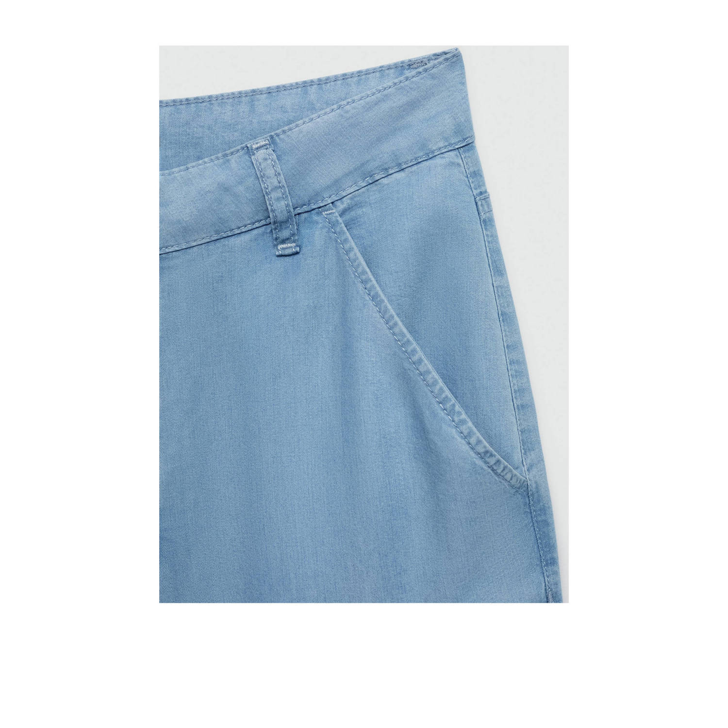 Mango wide leg pantalon light blue denim