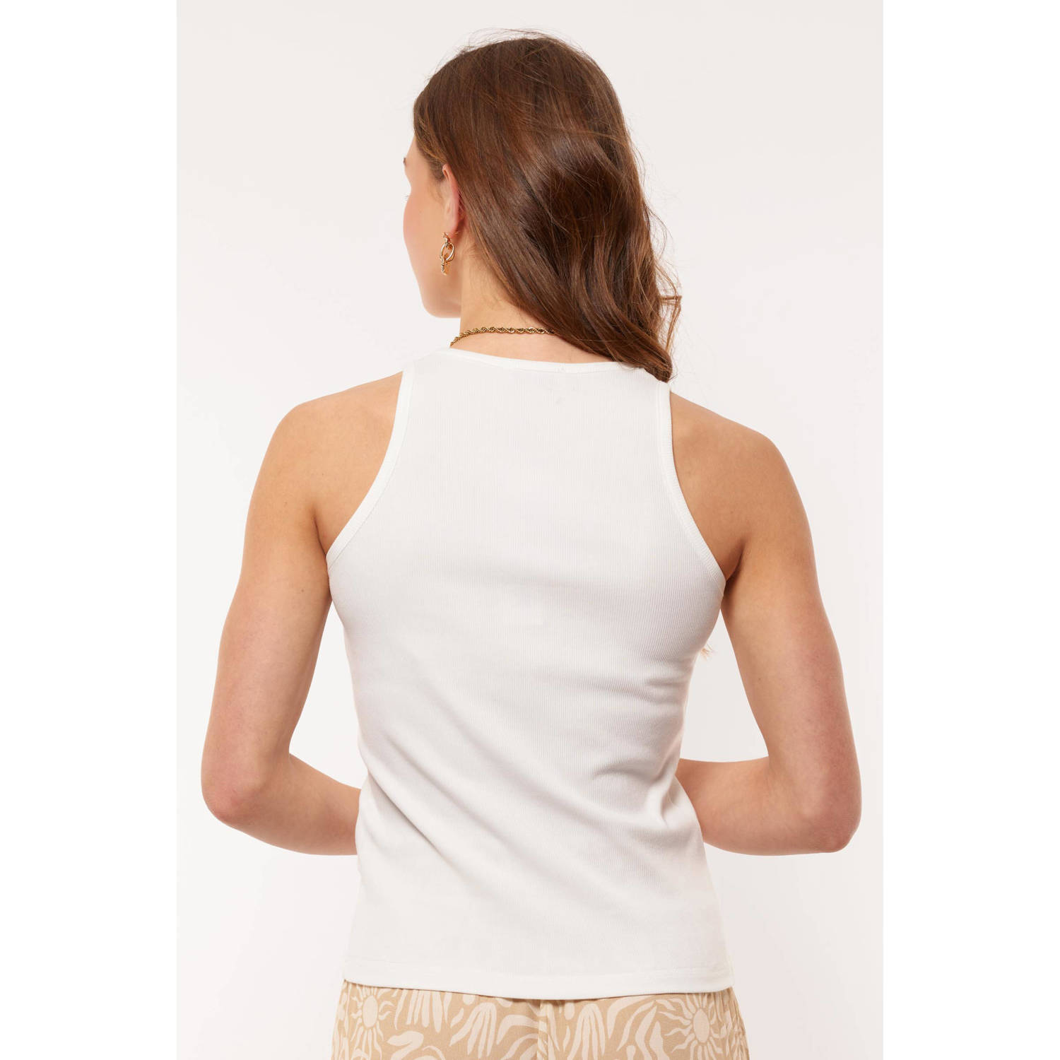 FLURESK ribgebreide top Awena ecru