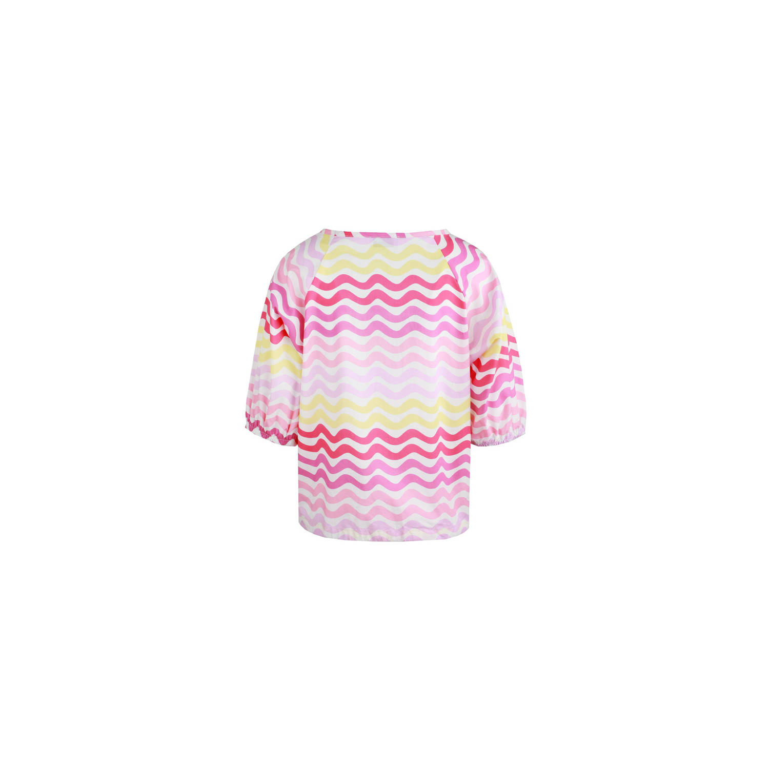 FLURESK top Tirza met all over print ecru roze