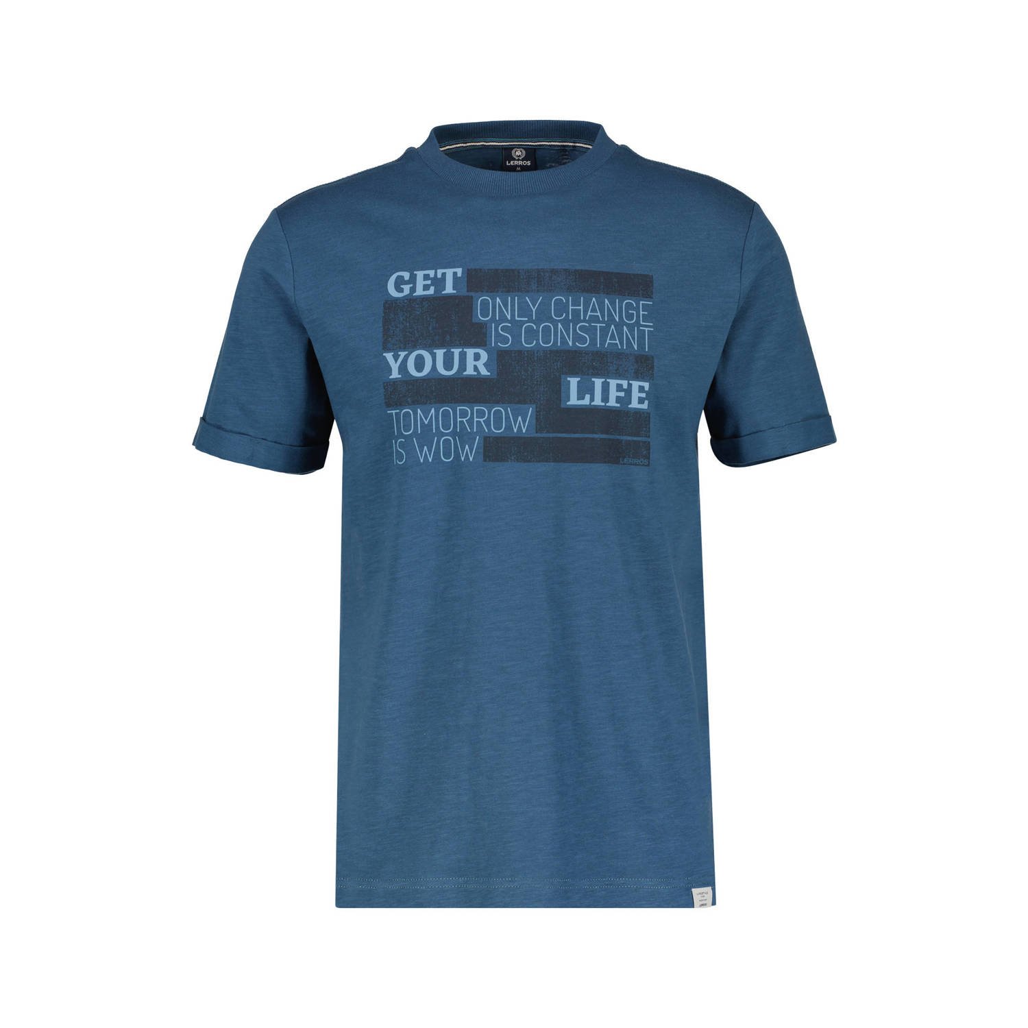 LERROS T-shirt met printopdruk storm blue
