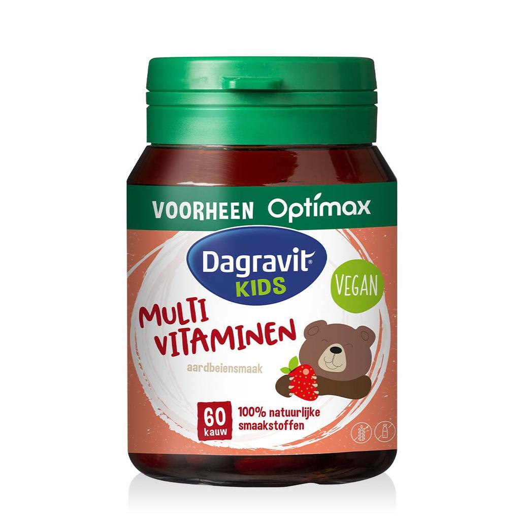 Dagravit Kids Multivitaminen aardbei - 60 kauwtabletten