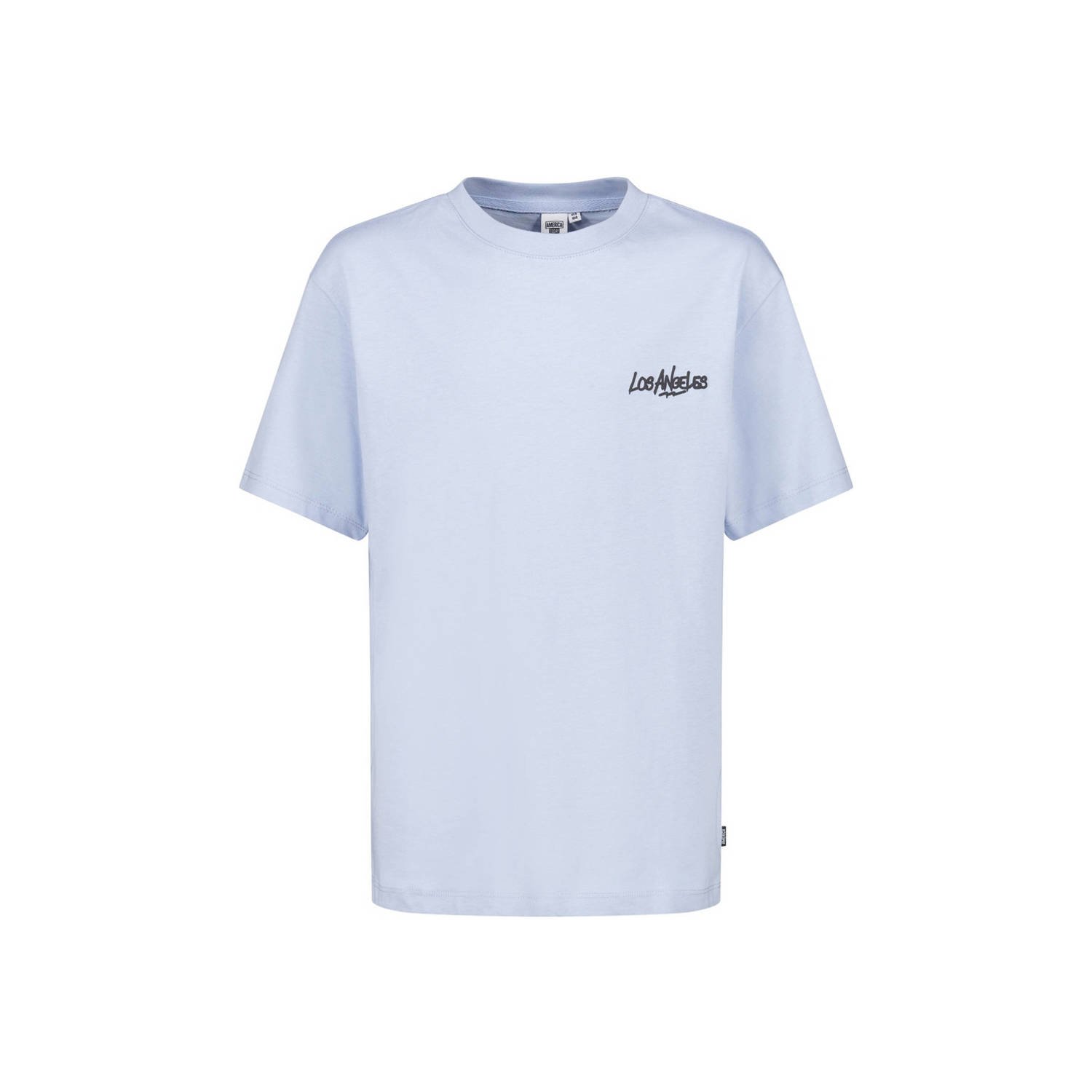 America Today T-shirt met backprint babyblauw Jongens Katoen Ronde hals 122 128