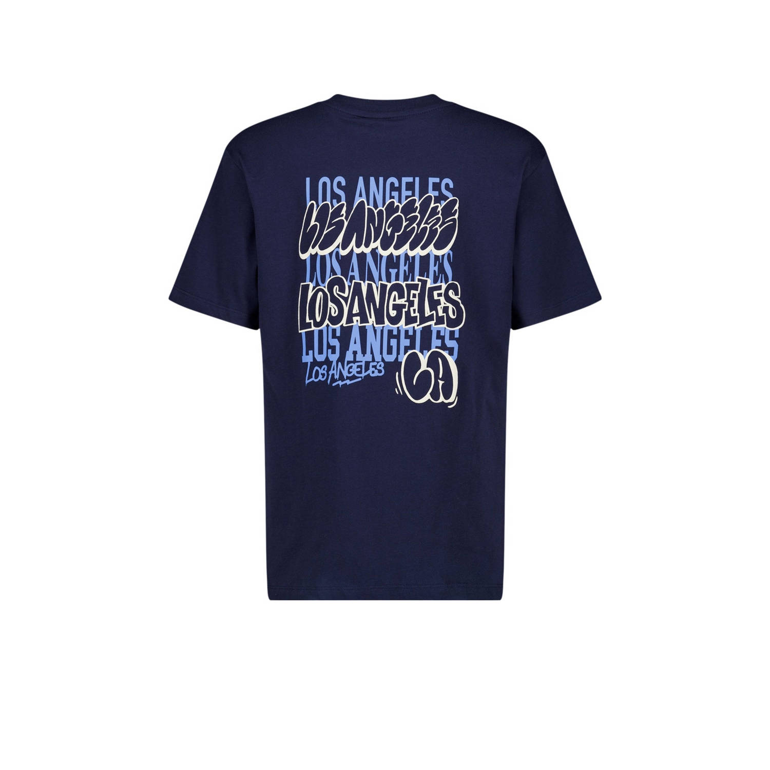 America Today T-shirt met backprint donkerblauw