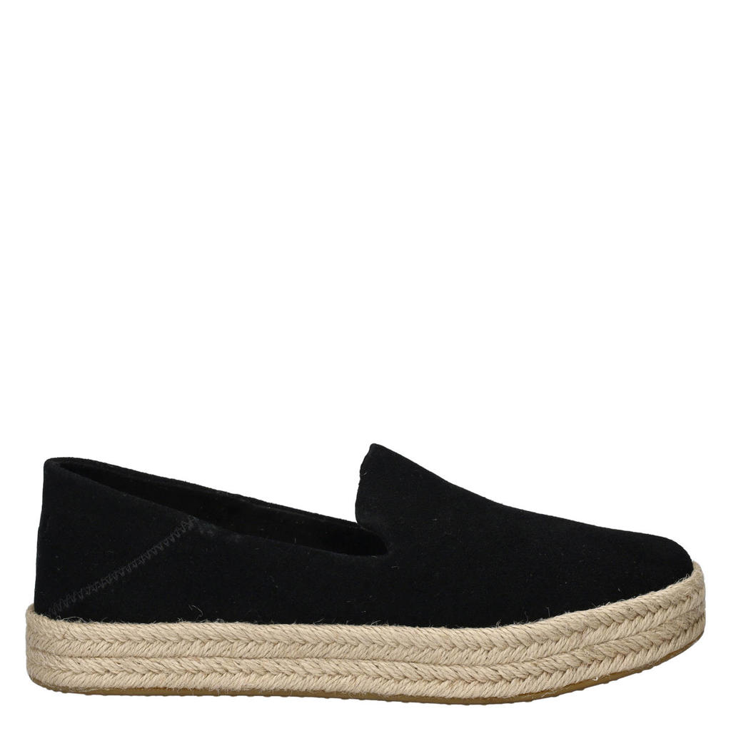 Zwarte dames Toms suède espadrilles