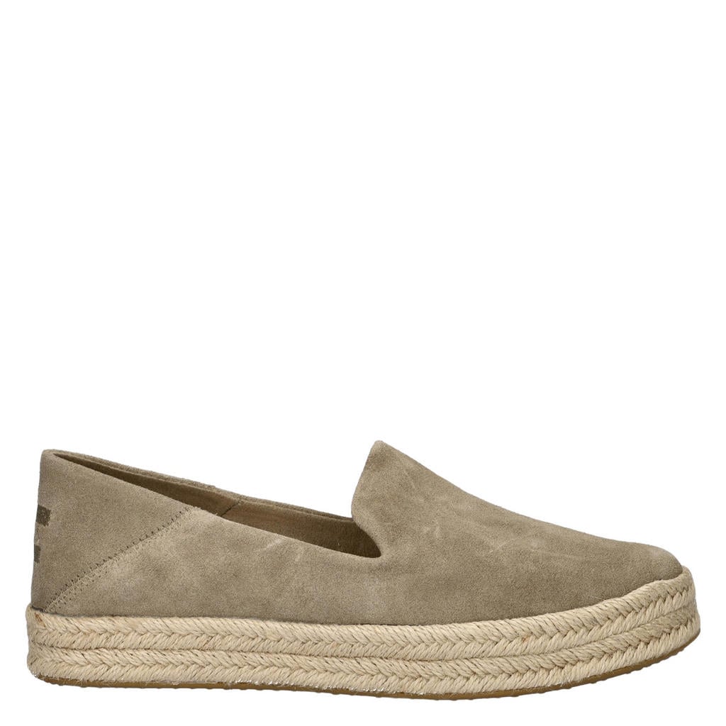 Taupe dames Toms suède espadrilles